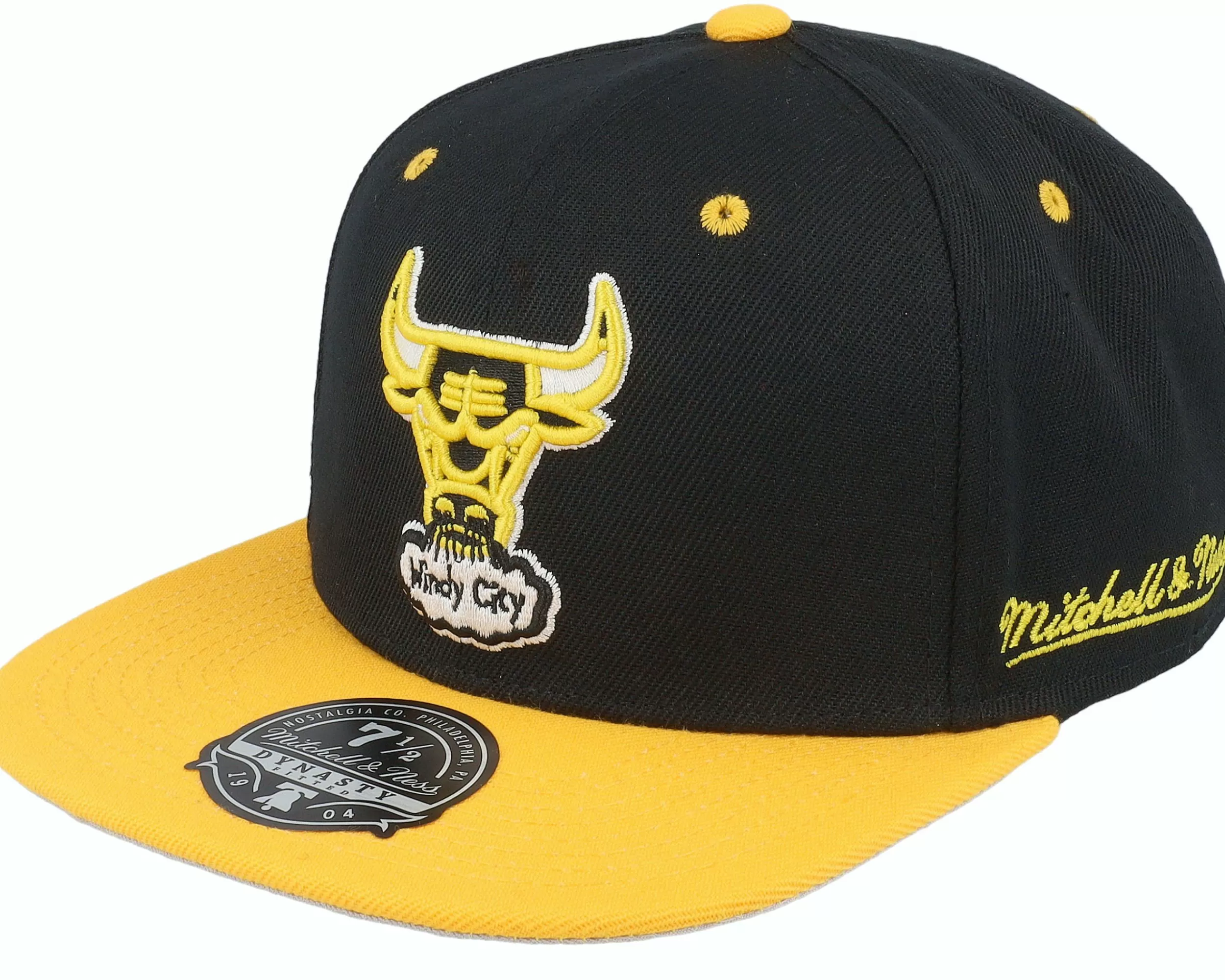 Mitchell & Ness Chicago Bulls Yellow Toe Black/Yellow Fitted - -Unisex Fitted