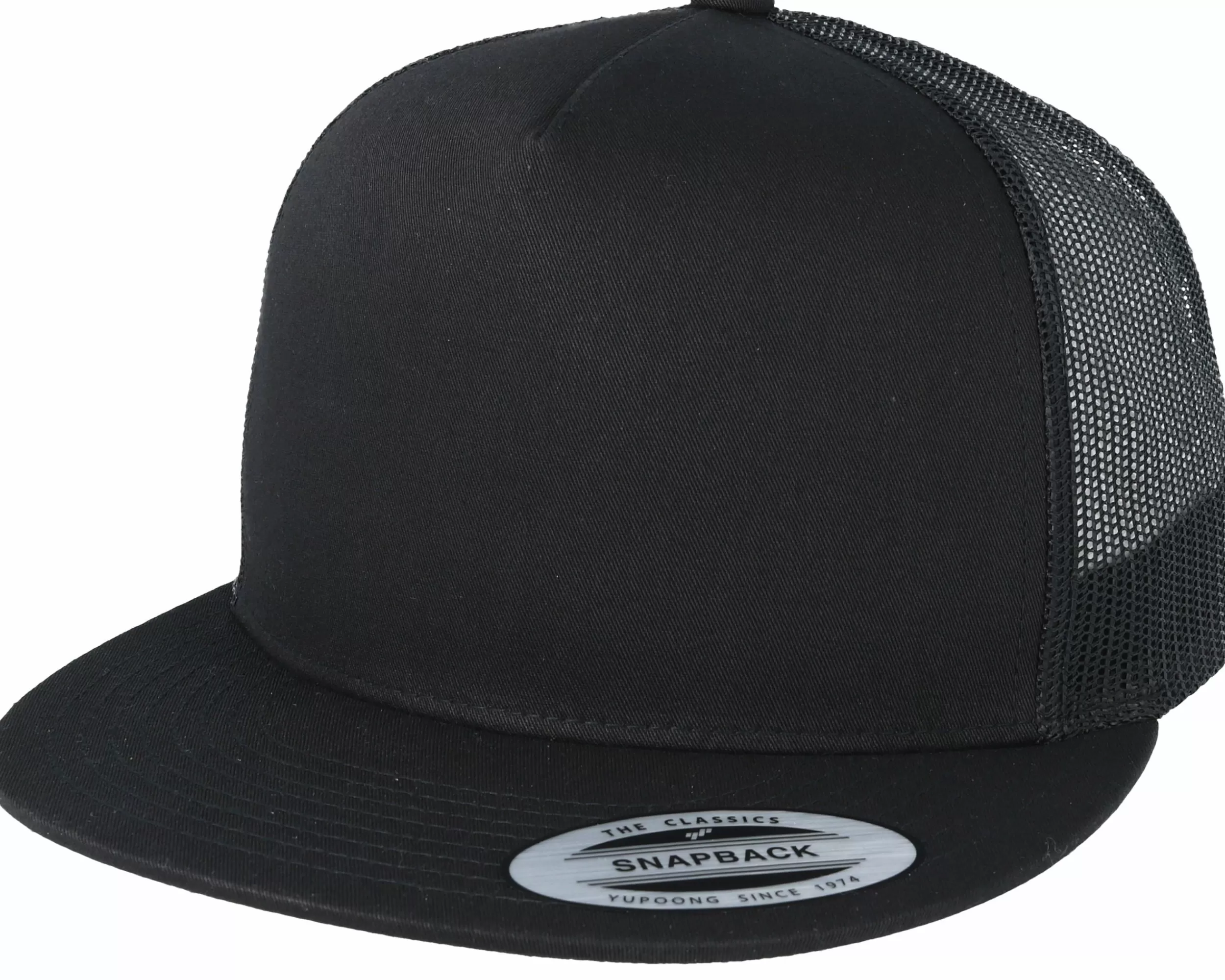 Yupoong Classic Black A-Frame Trucker - -Unisex Snapback