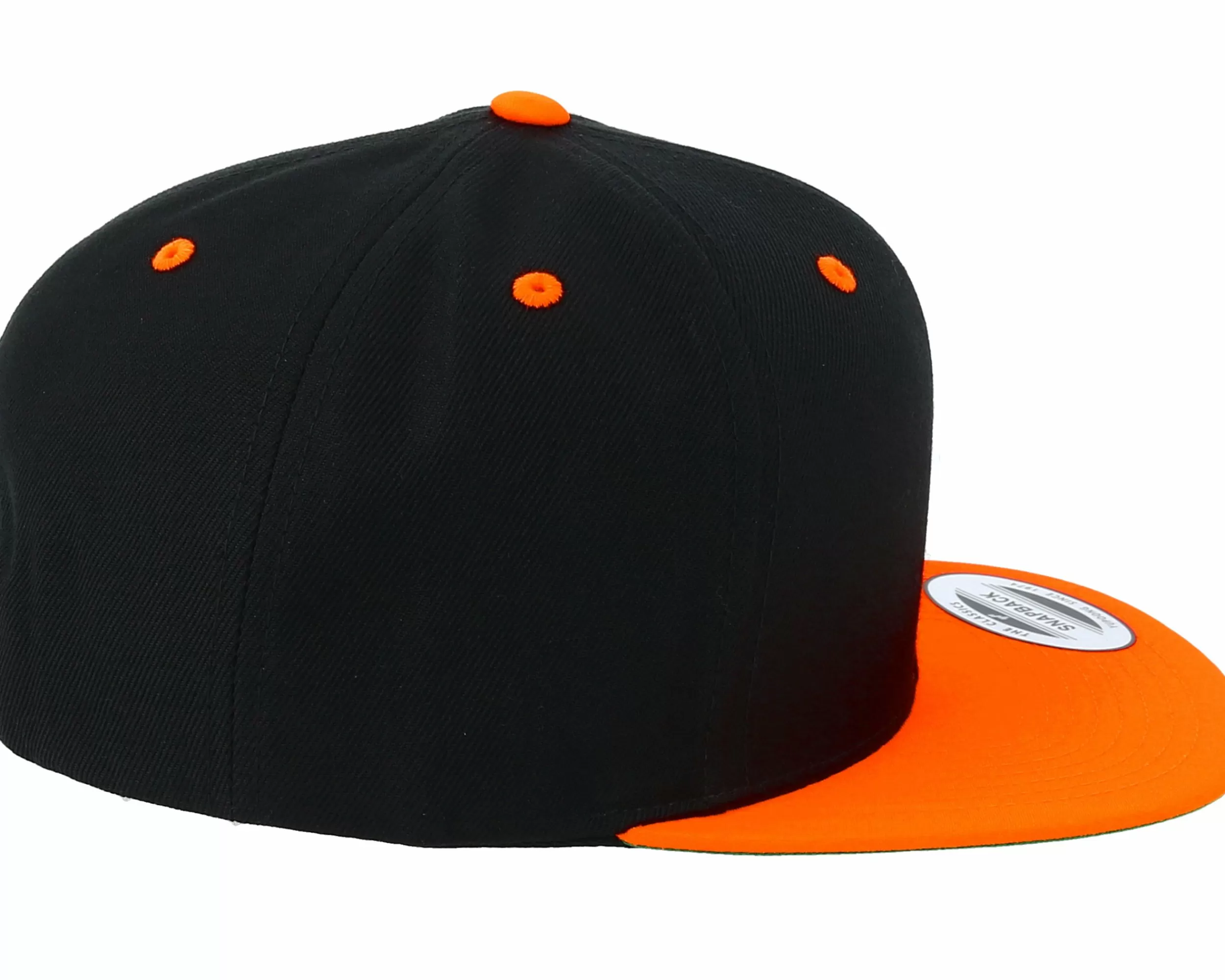 Yupoong Classic Black/Neon Orange Snapback - -Unisex Snapback