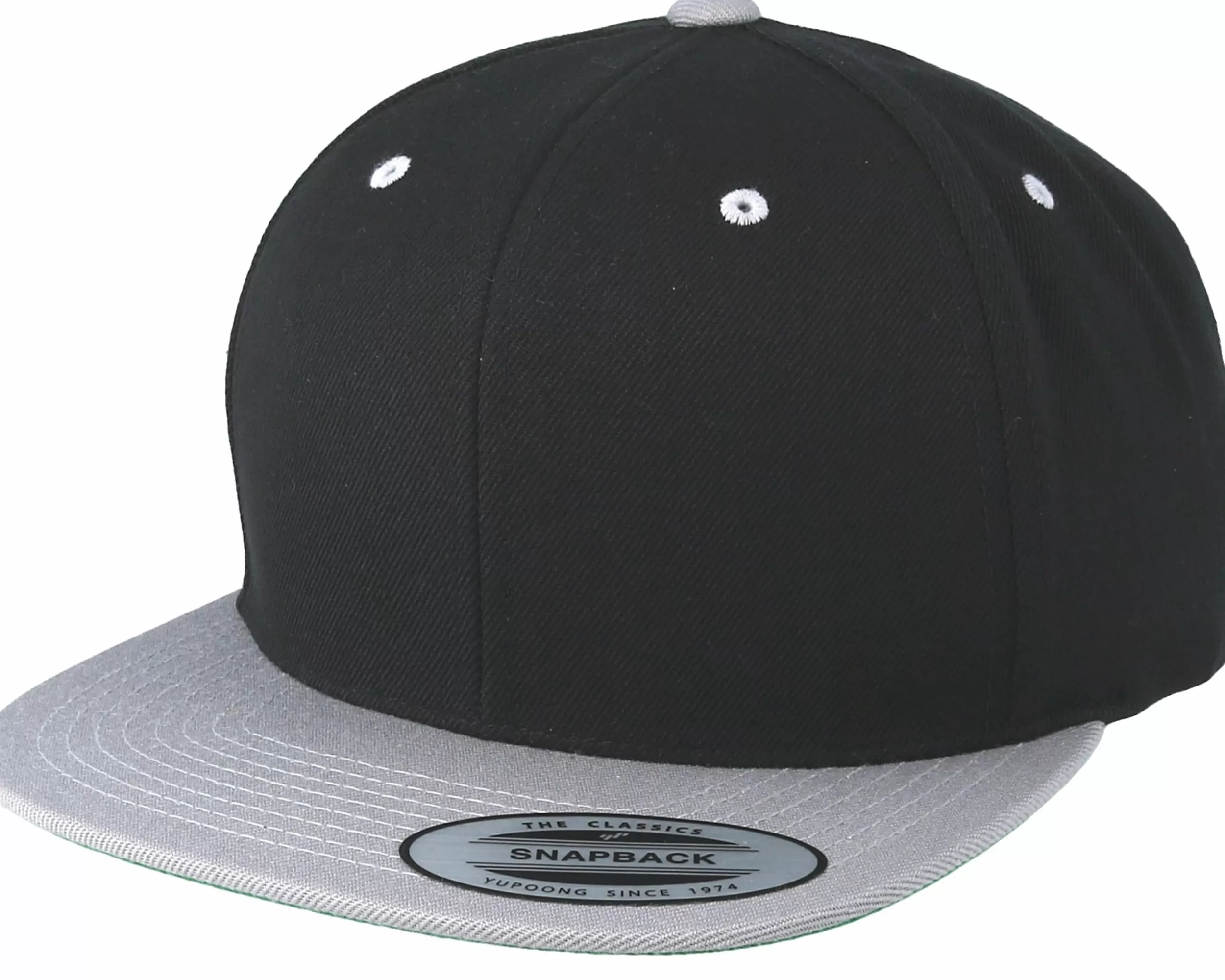 Yupoong Classic Black/Silver Snapback - -Unisex Snapback