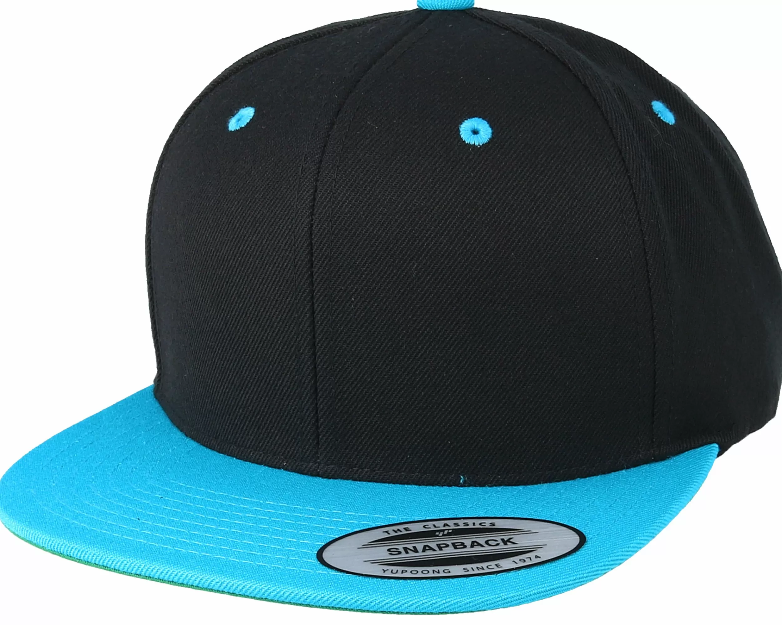 Yupoong Classic Black/Teal Snapback - -Unisex Snapback