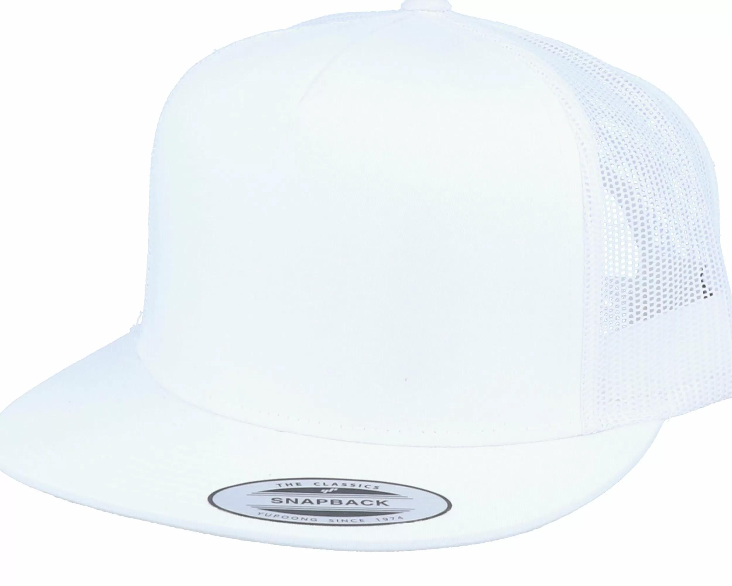 Yupoong Classic White A-Frame Trucker Snapback - -Unisex Trucker