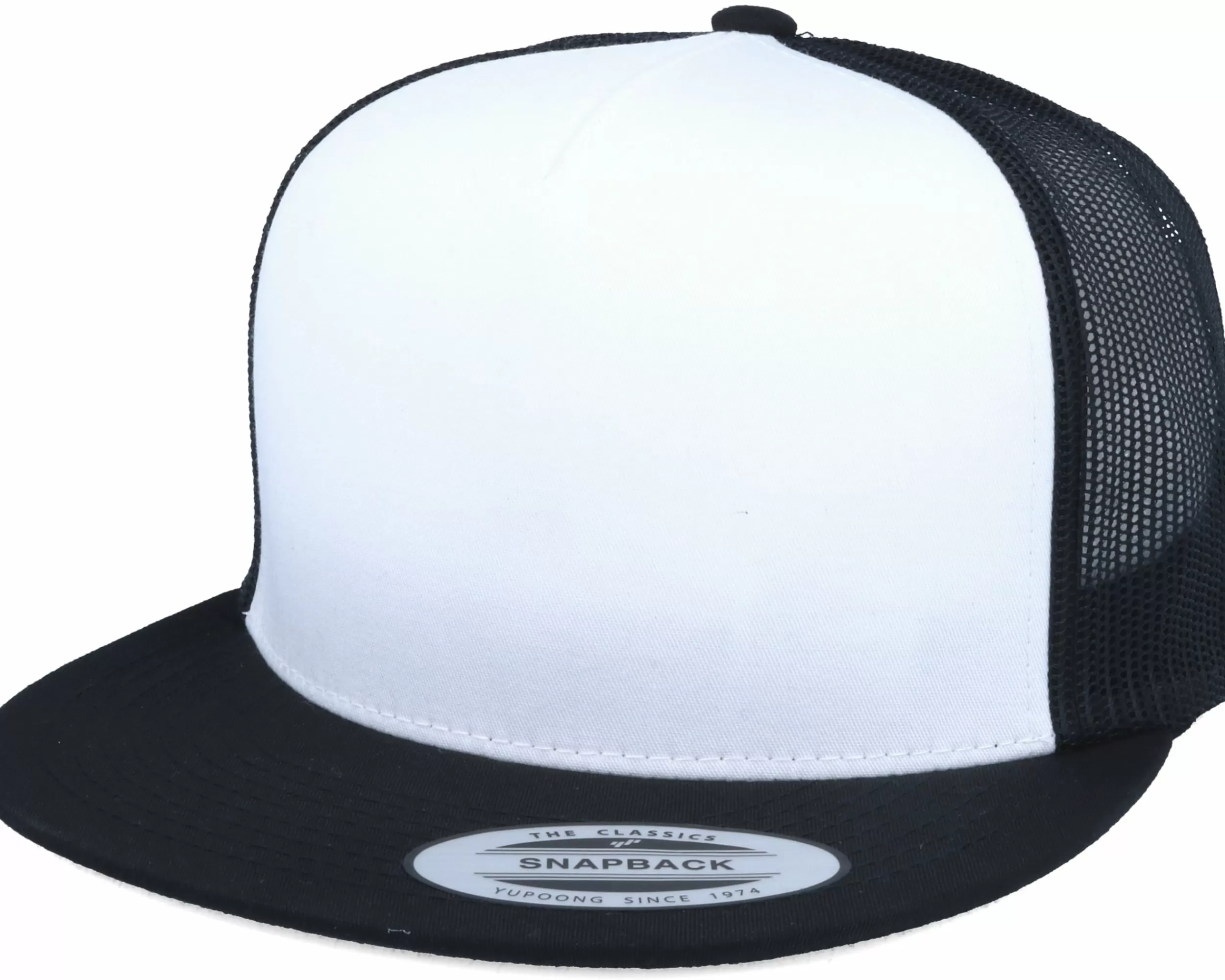 Yupoong Classic White/Black A-Frame Trucker Snapback - -Unisex Trucker