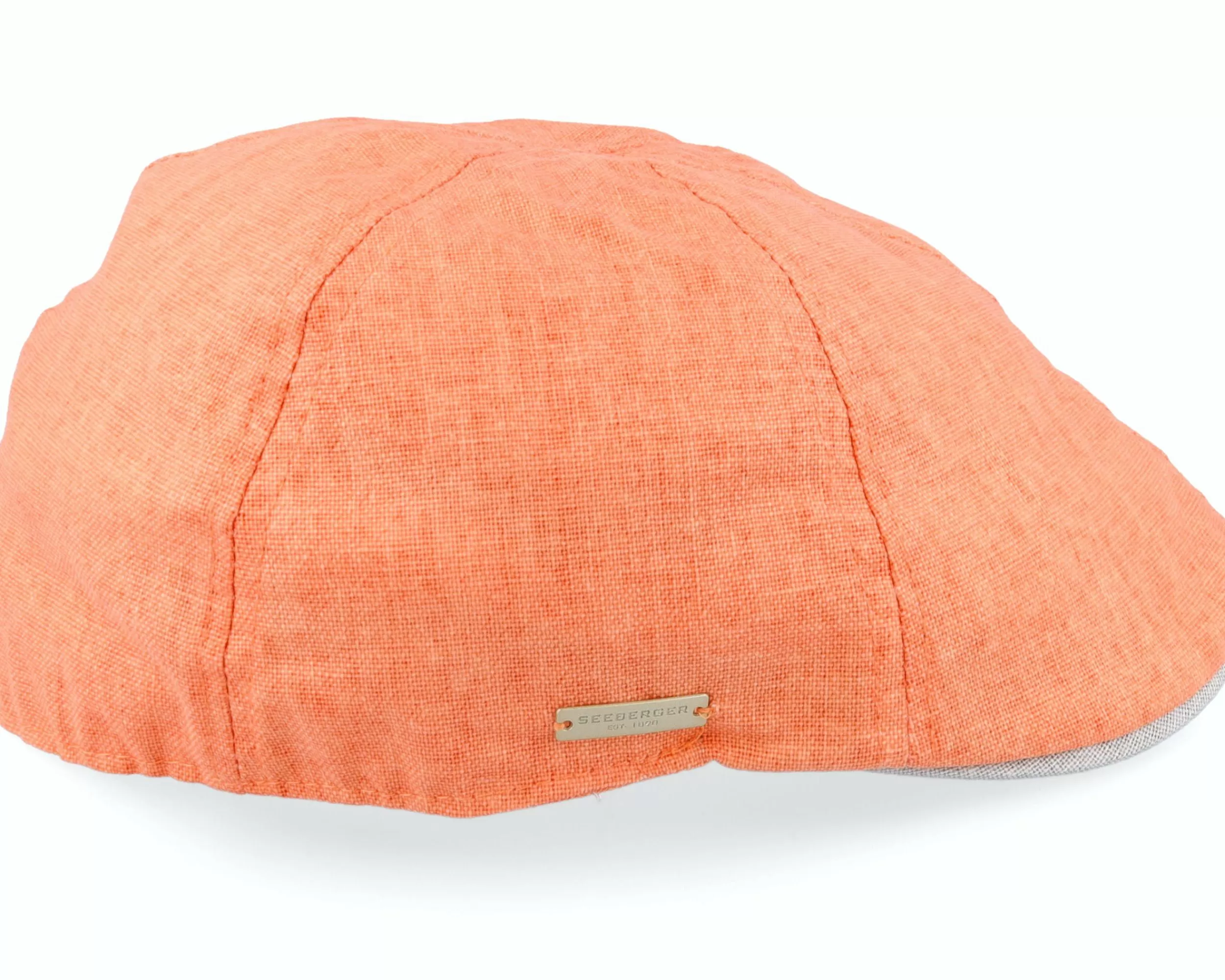 Seeberger Cotton Linen Ivy Cap Basic Orange Flat Cap - -Unisex Flat Caps