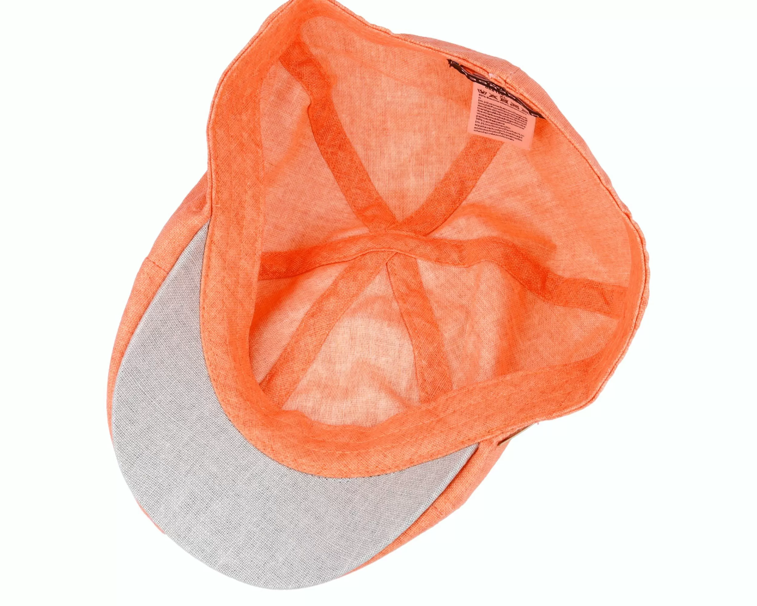 Seeberger Cotton Linen Ivy Cap Basic Orange Flat Cap - -Unisex Flat Caps