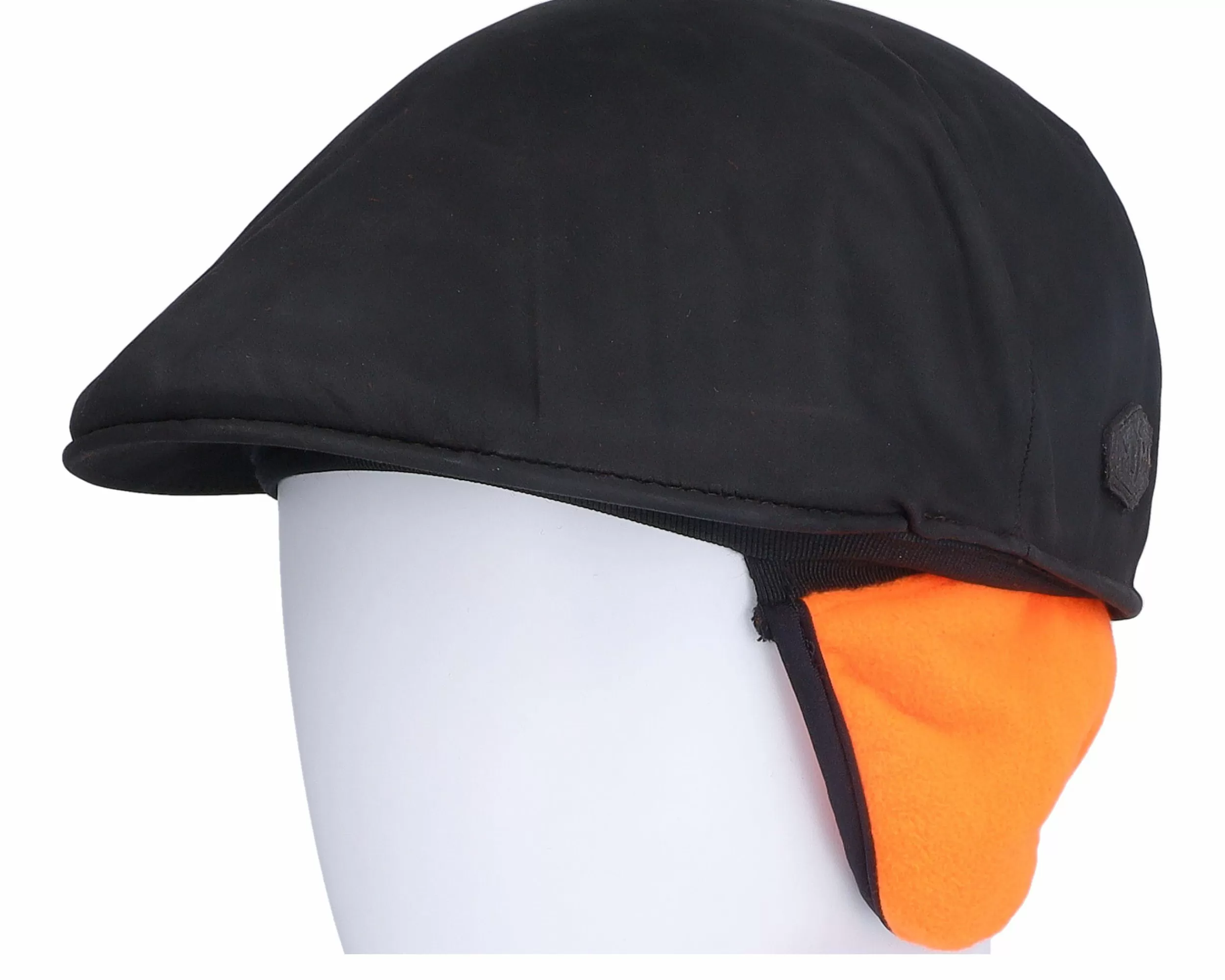 MJM Hats Country El Nappa Wax 2 Dark Brown/Orange Flatcap - -Unisex Flat Caps