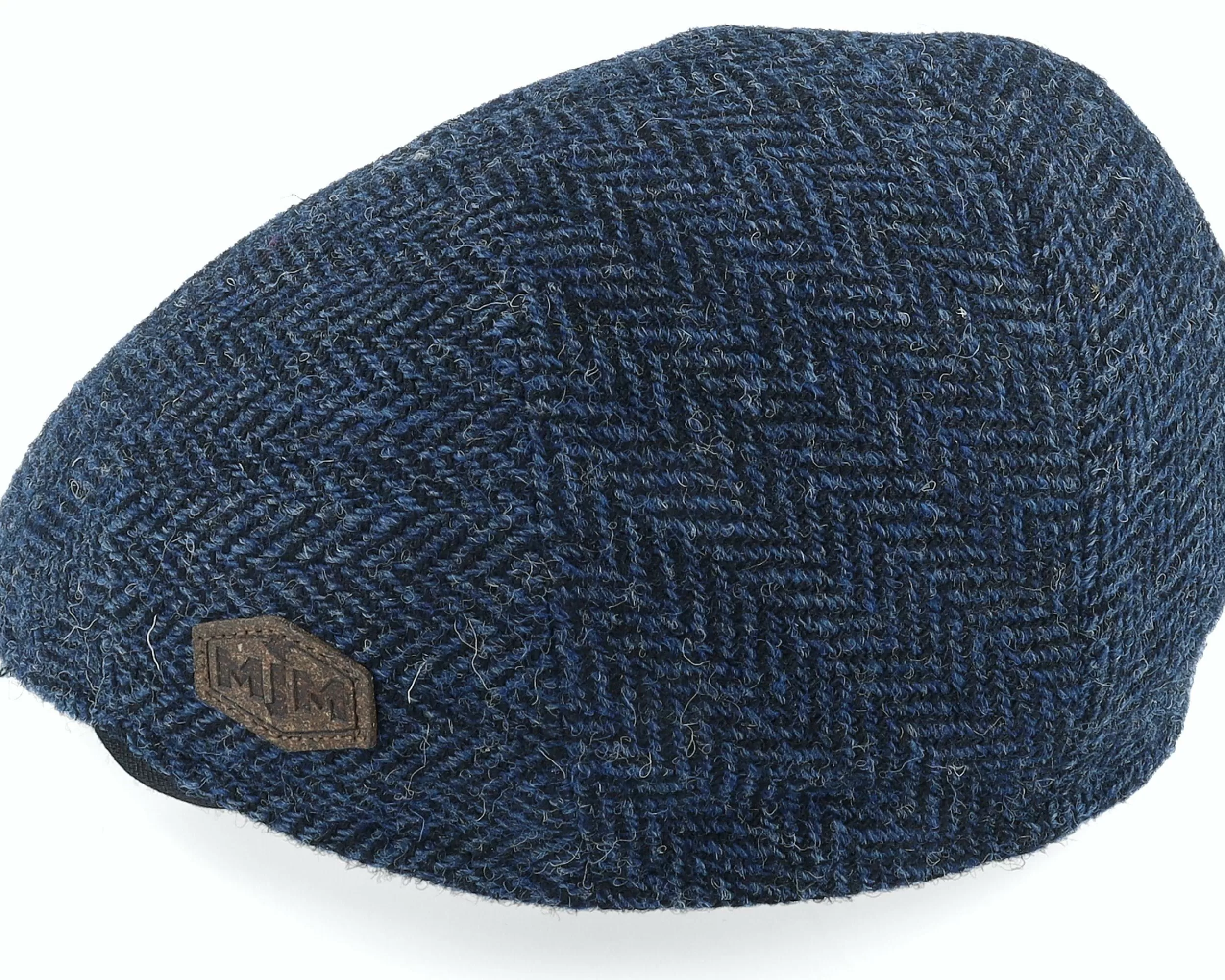 MJM Hats Country Harris Tweed Blue Hr Flat Cap - -Unisex Flat Caps