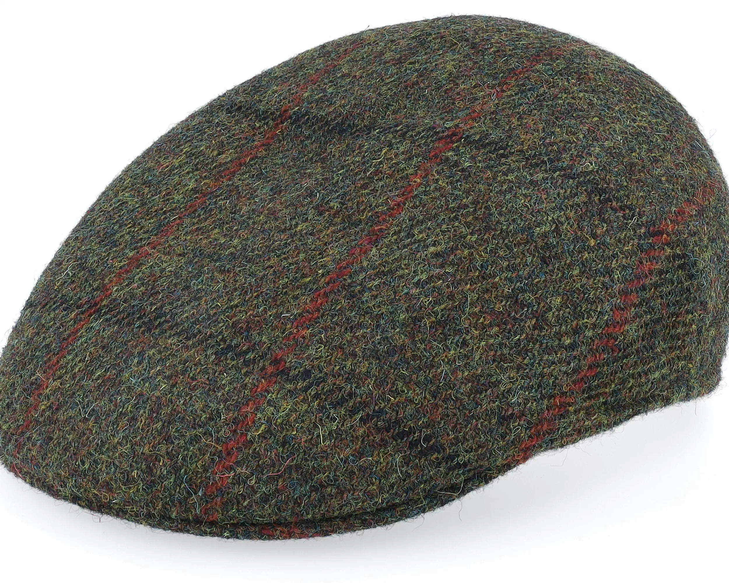 MJM Hats Country Harris Tweed Green Check Flatcap - -Unisex Flat Caps