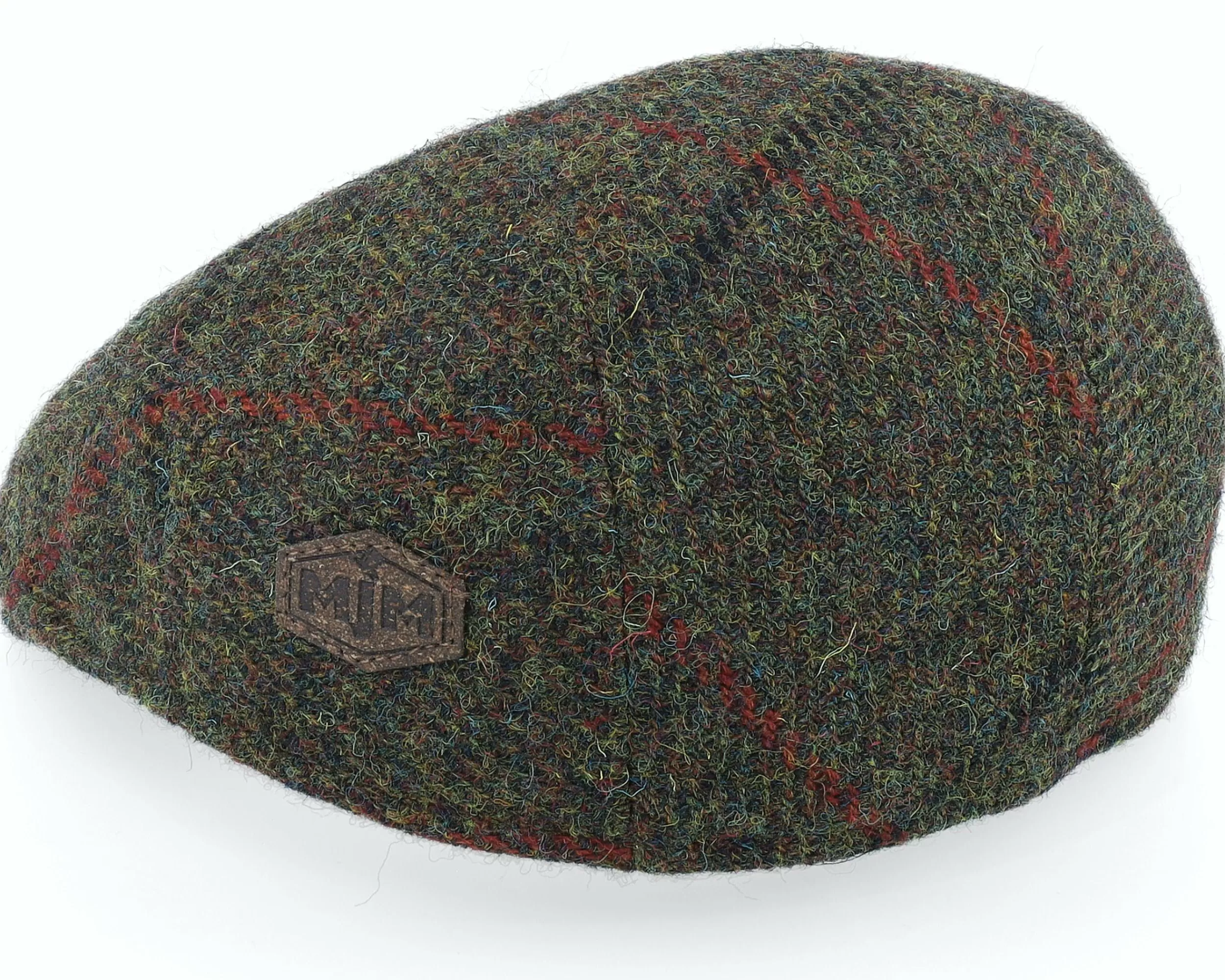 MJM Hats Country Harris Tweed Green Check Flatcap - -Unisex Flat Caps