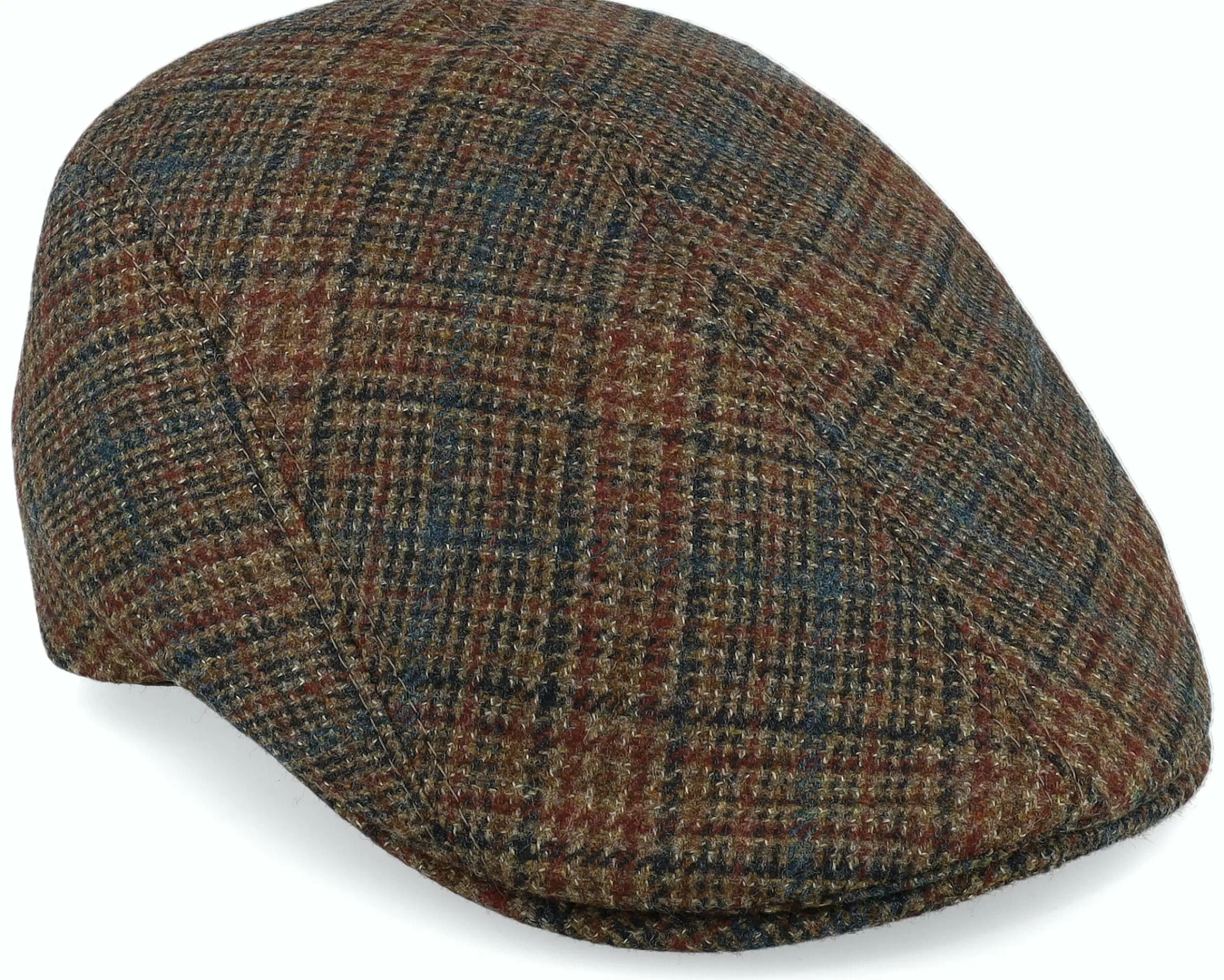 MJM Hats Daffy 3 32 Virgin Wool Brown Check Flat Cap - -Unisex Flat Caps