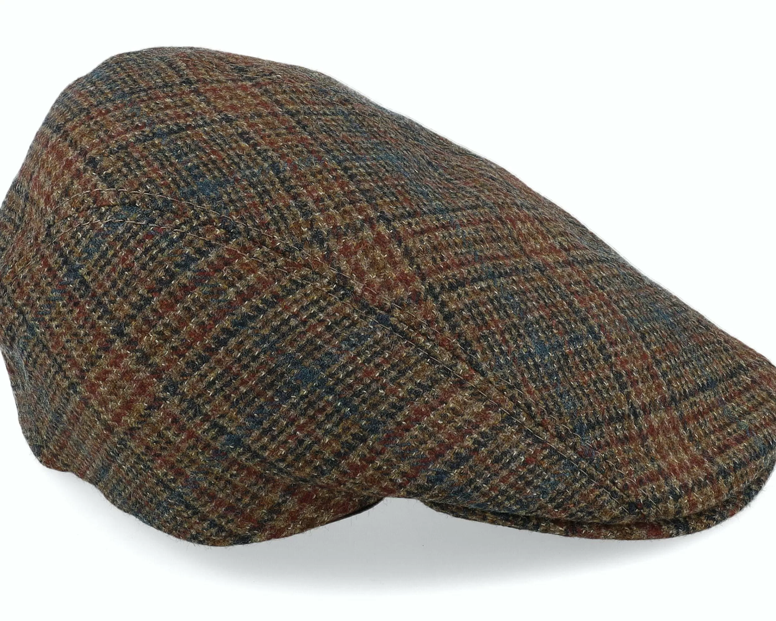 MJM Hats Daffy 3 32 Virgin Wool Brown Check Flat Cap - -Unisex Flat Caps
