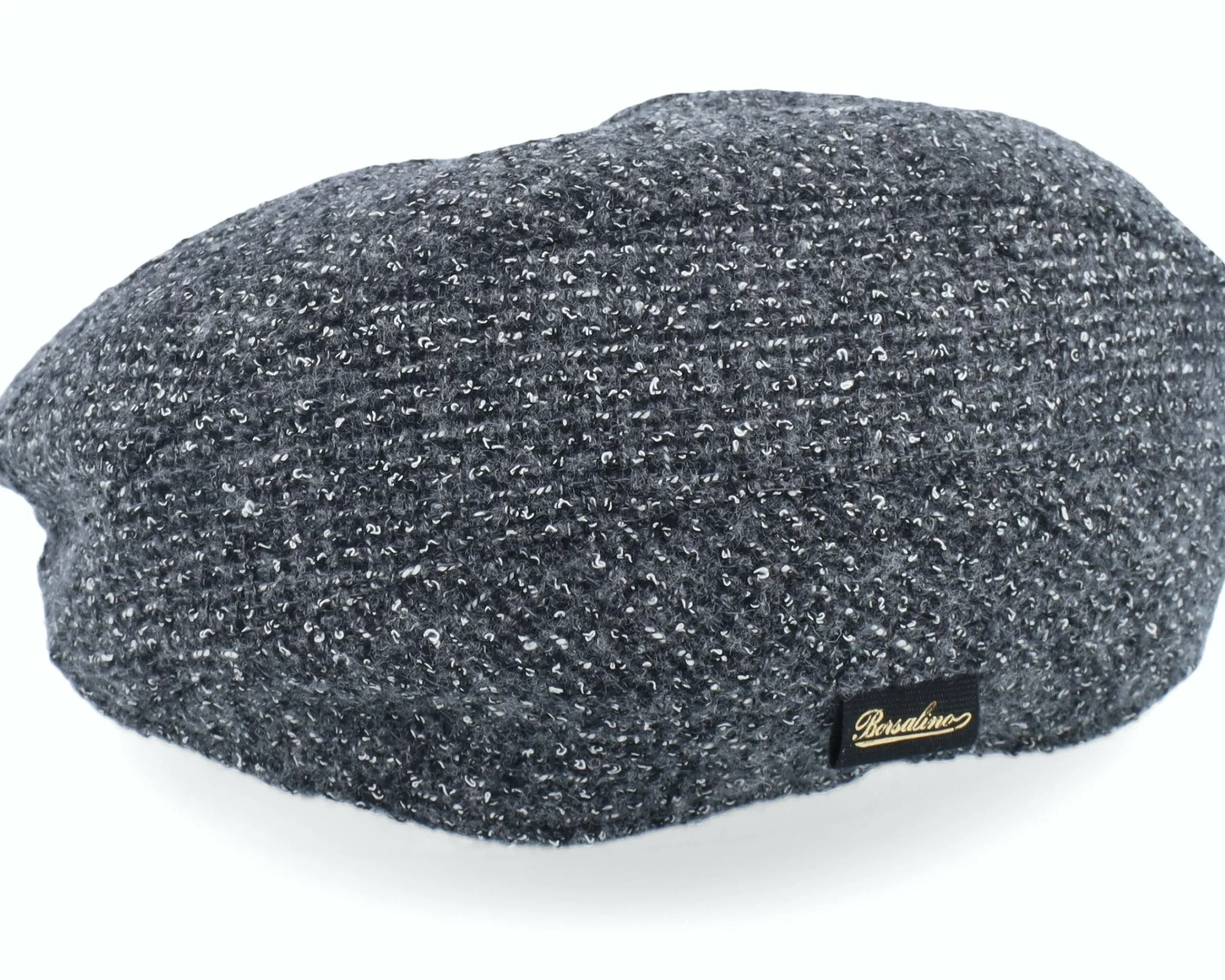 Borsalino Dark Gray Textured Flat Cap - -Unisex Flat Caps