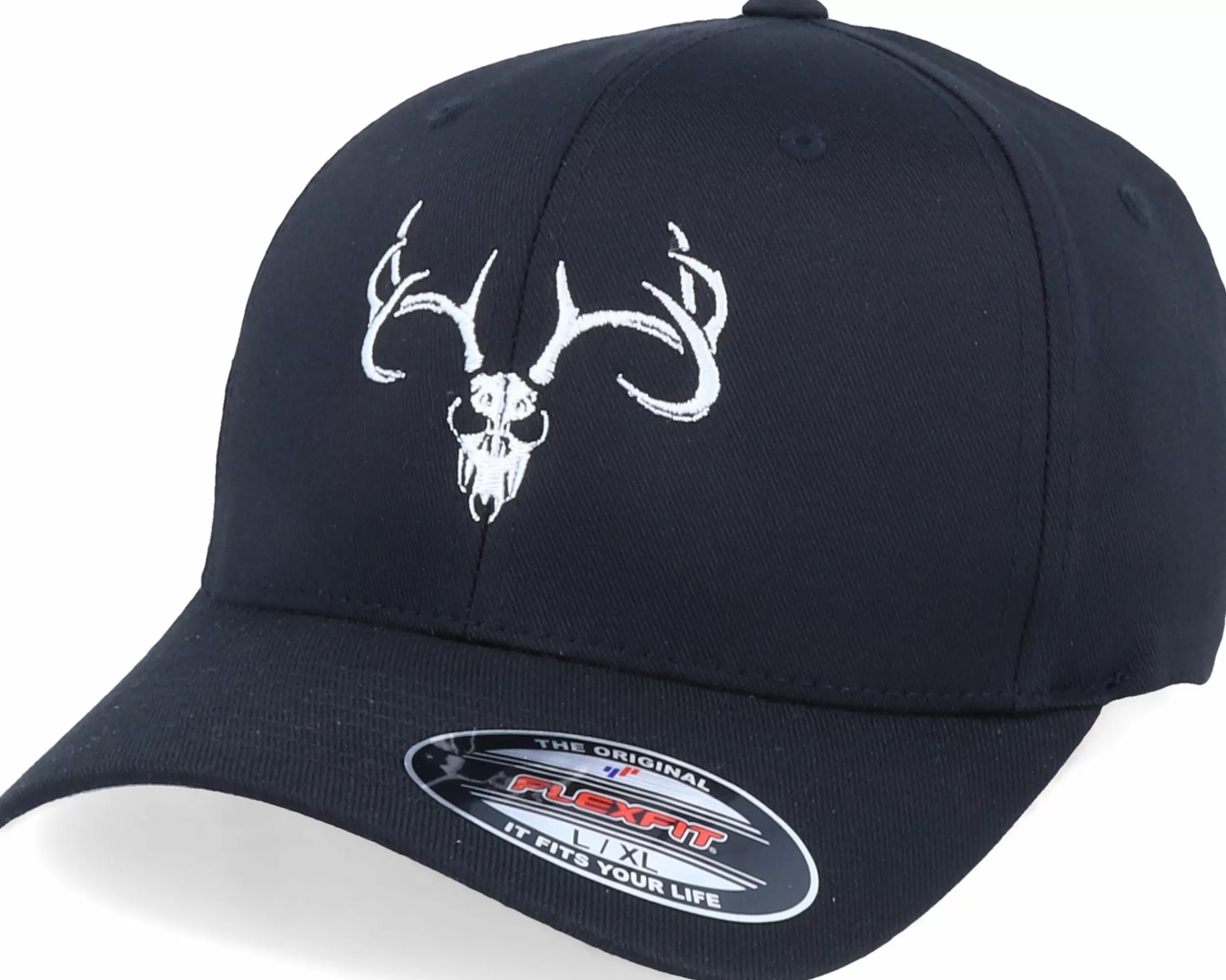 Hunter Deer Skull Black Flexfit - -Unisex Flexfit