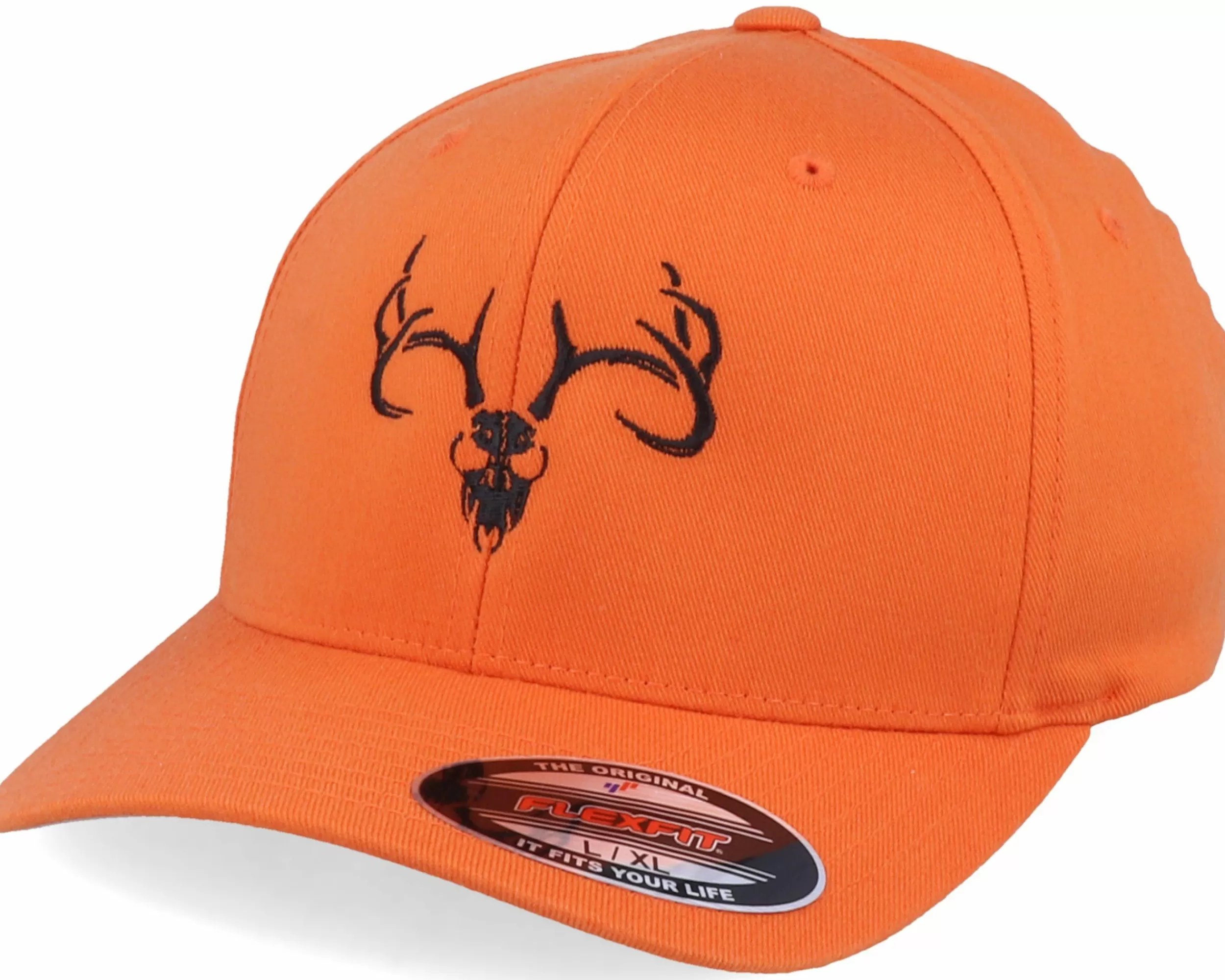 Hunter Deer Skull Orange Flexfit - -Unisex Flexfit