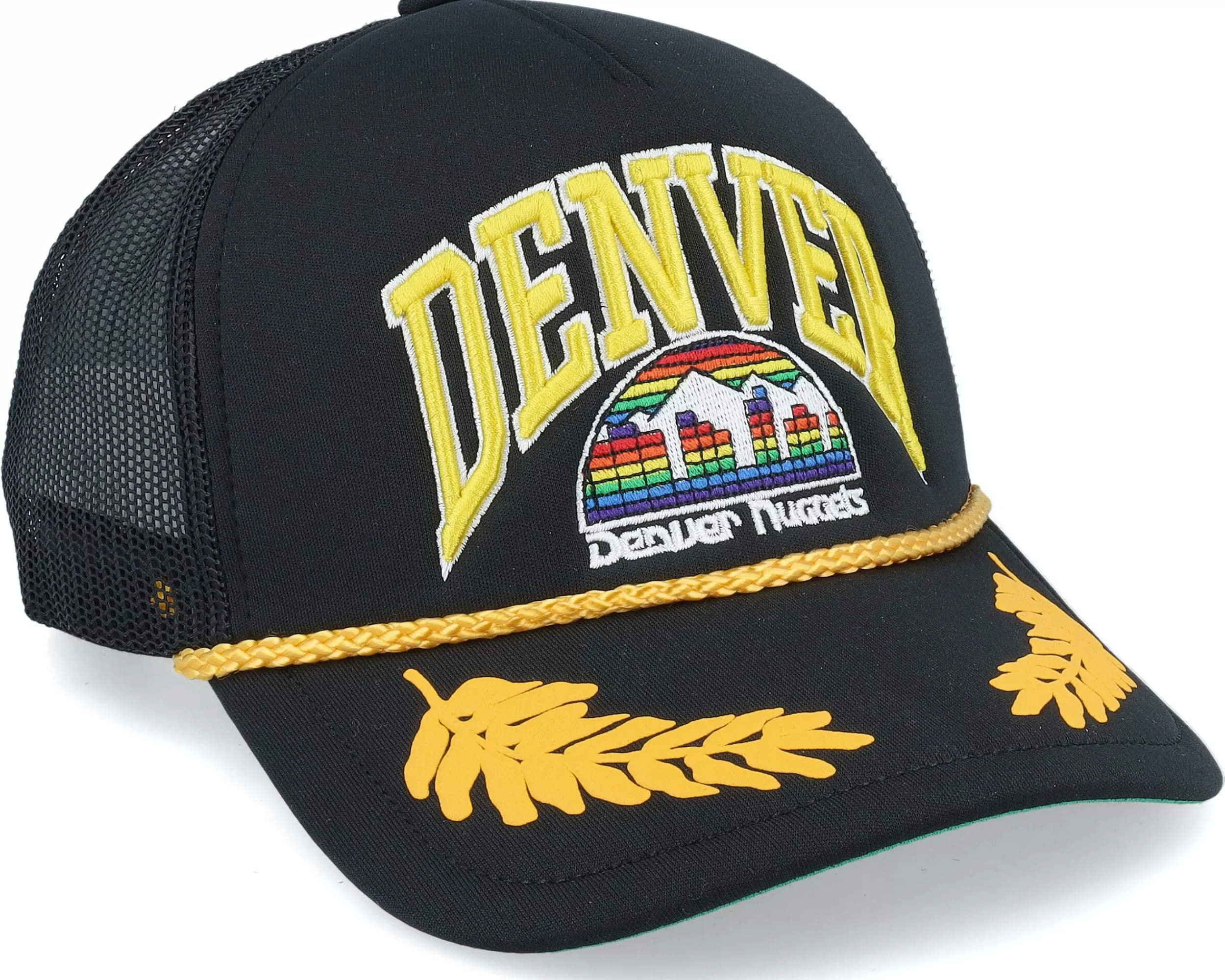 Mitchell & Ness Denver Nuggets Gold Leaf Hwc Black Trucker - -Unisex Trucker