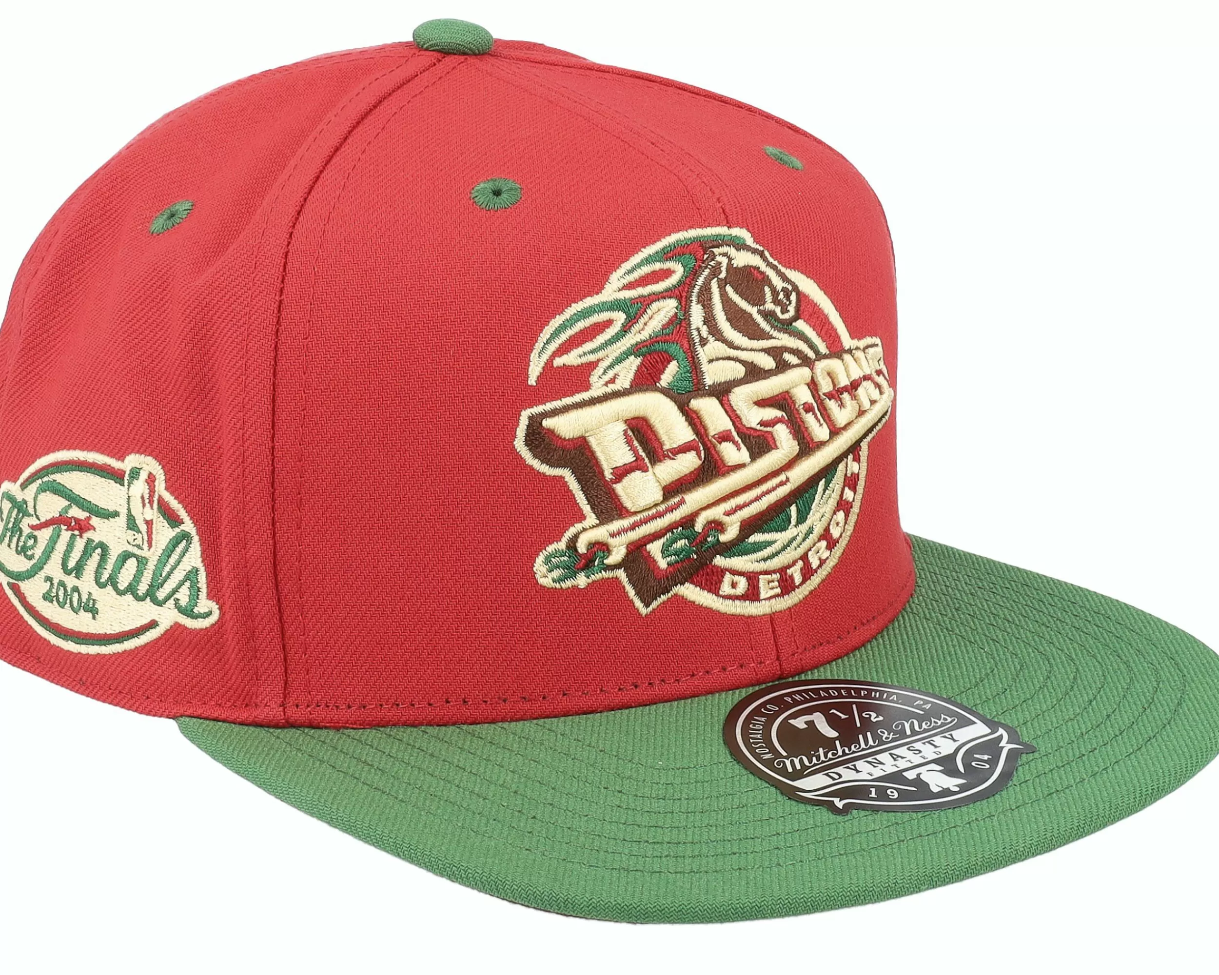 Mitchell & Ness Detroit Pistons Nightmare Red/Green Fitted - -Unisex Fitted