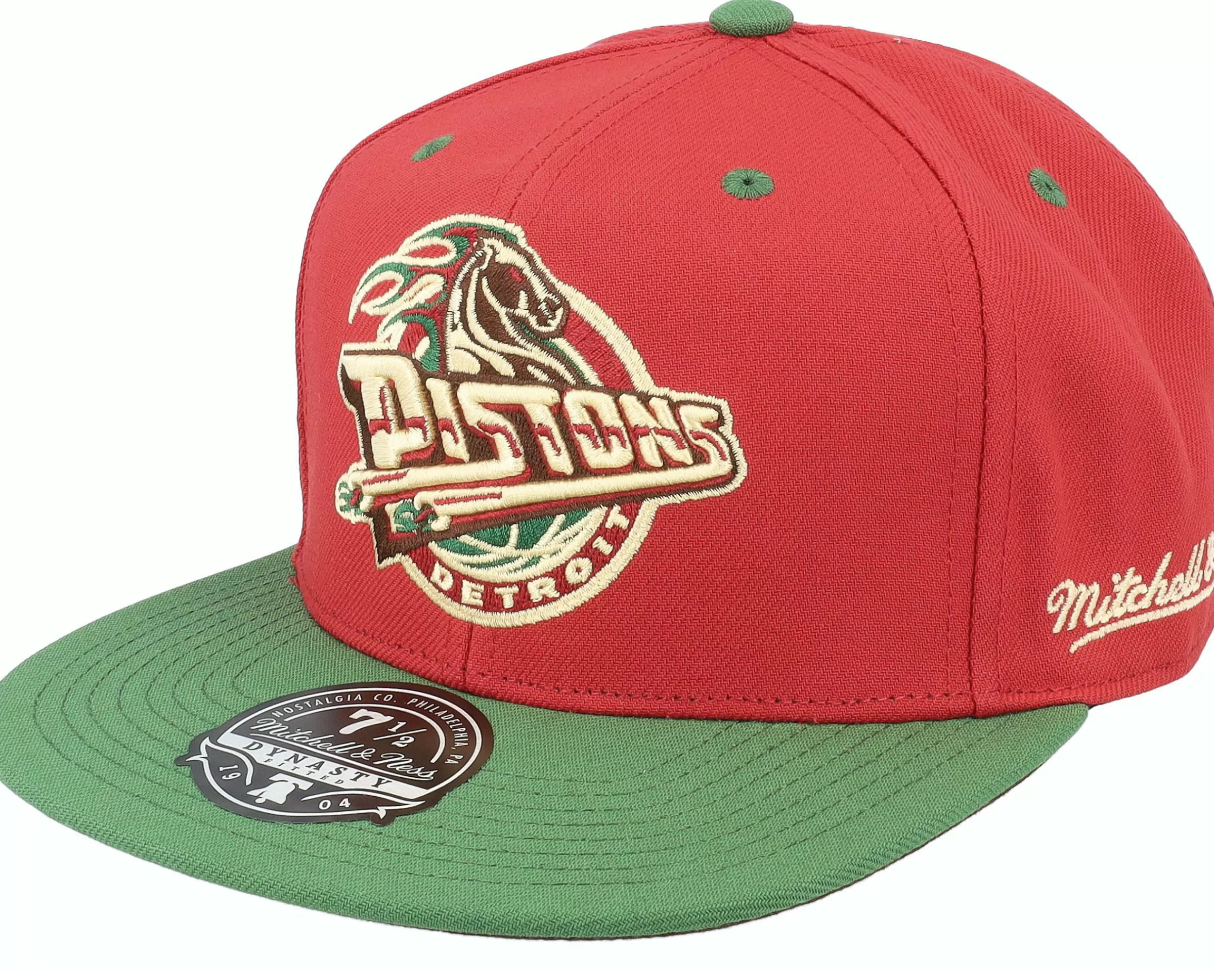 Mitchell & Ness Detroit Pistons Nightmare Red/Green Fitted - -Unisex Fitted