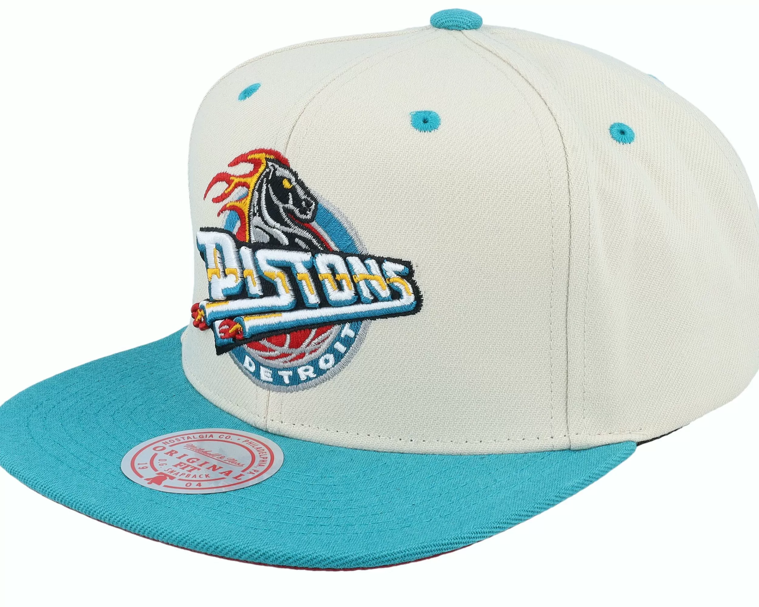 Mitchell & Ness Detroit Pistons Sail Two Tone Hwc Off White Snapback - -Unisex Snapback