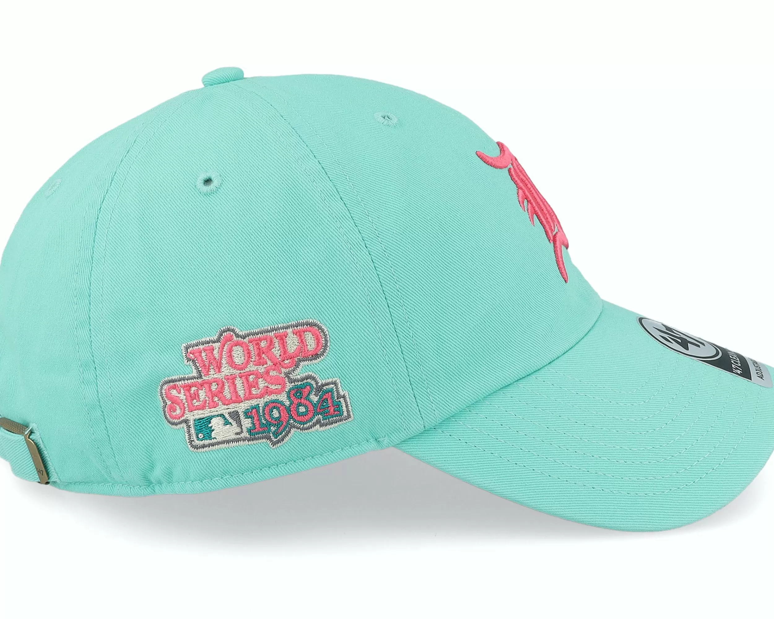 47 Brand Detroit Tigers Mlb Double Under 47 Clean Up Tiffany Blue Dad Cap - -Unisex Dad Cap