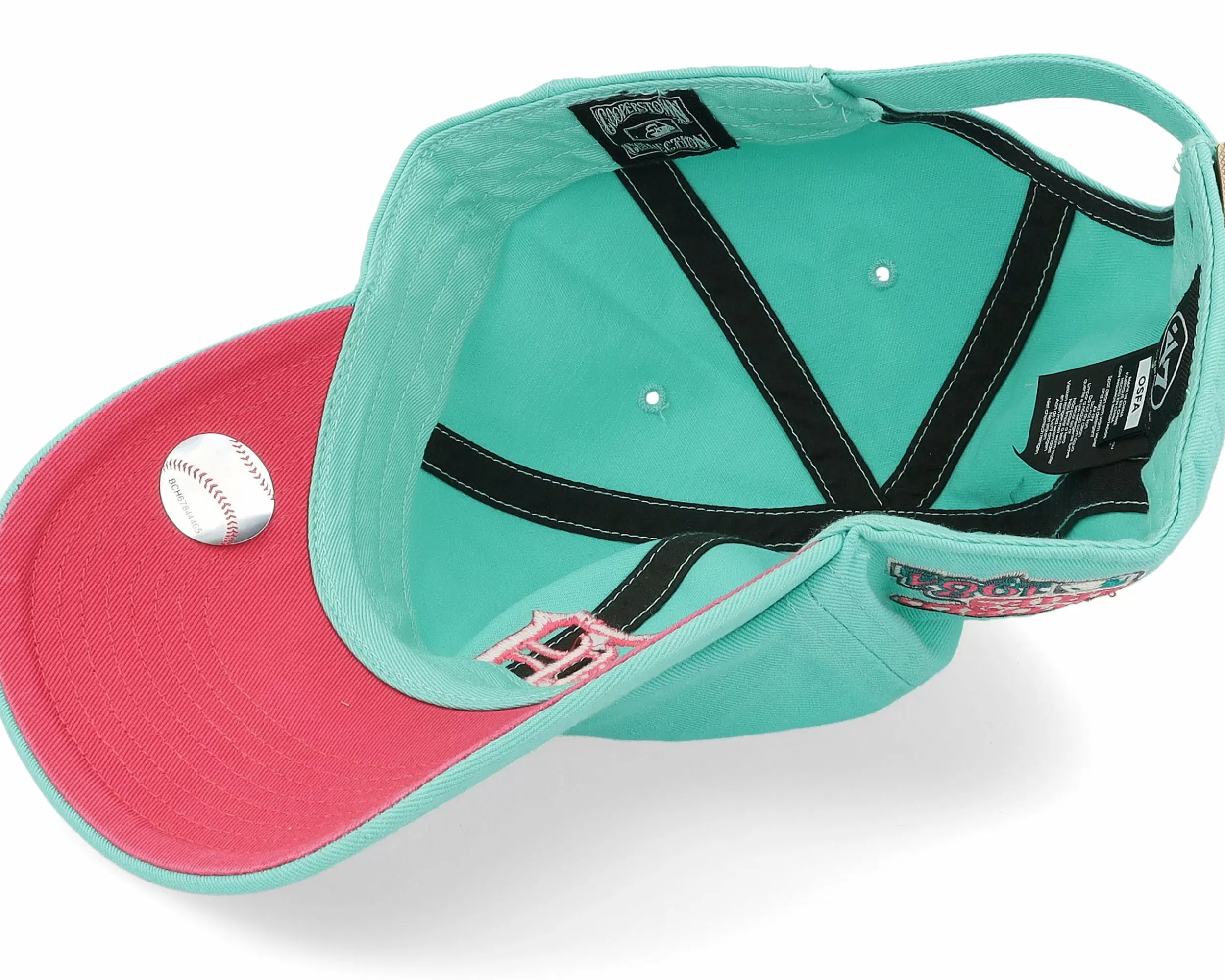 47 Brand Detroit Tigers Mlb Double Under 47 Clean Up Tiffany Blue Dad Cap - -Unisex Dad Cap