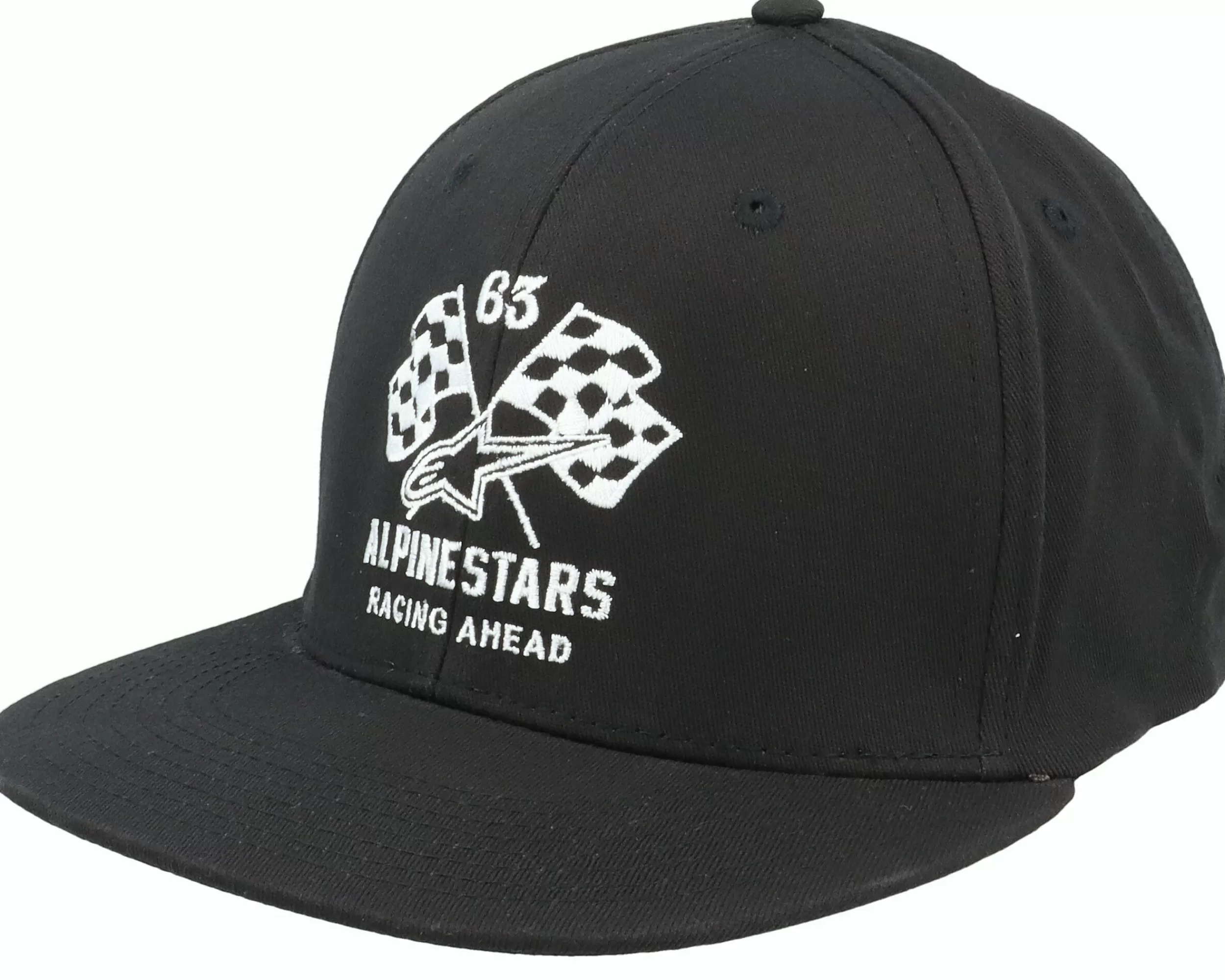 Alpinestars Double Check Flatbill Hat Black/White Fitted - -Unisex Fitted