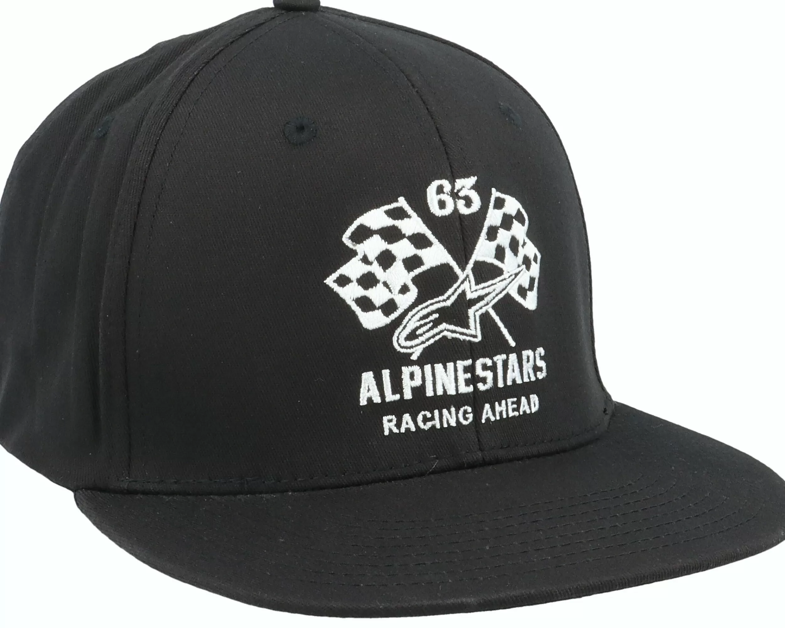 Alpinestars Double Check Flatbill Hat Black/White Fitted - -Unisex Fitted