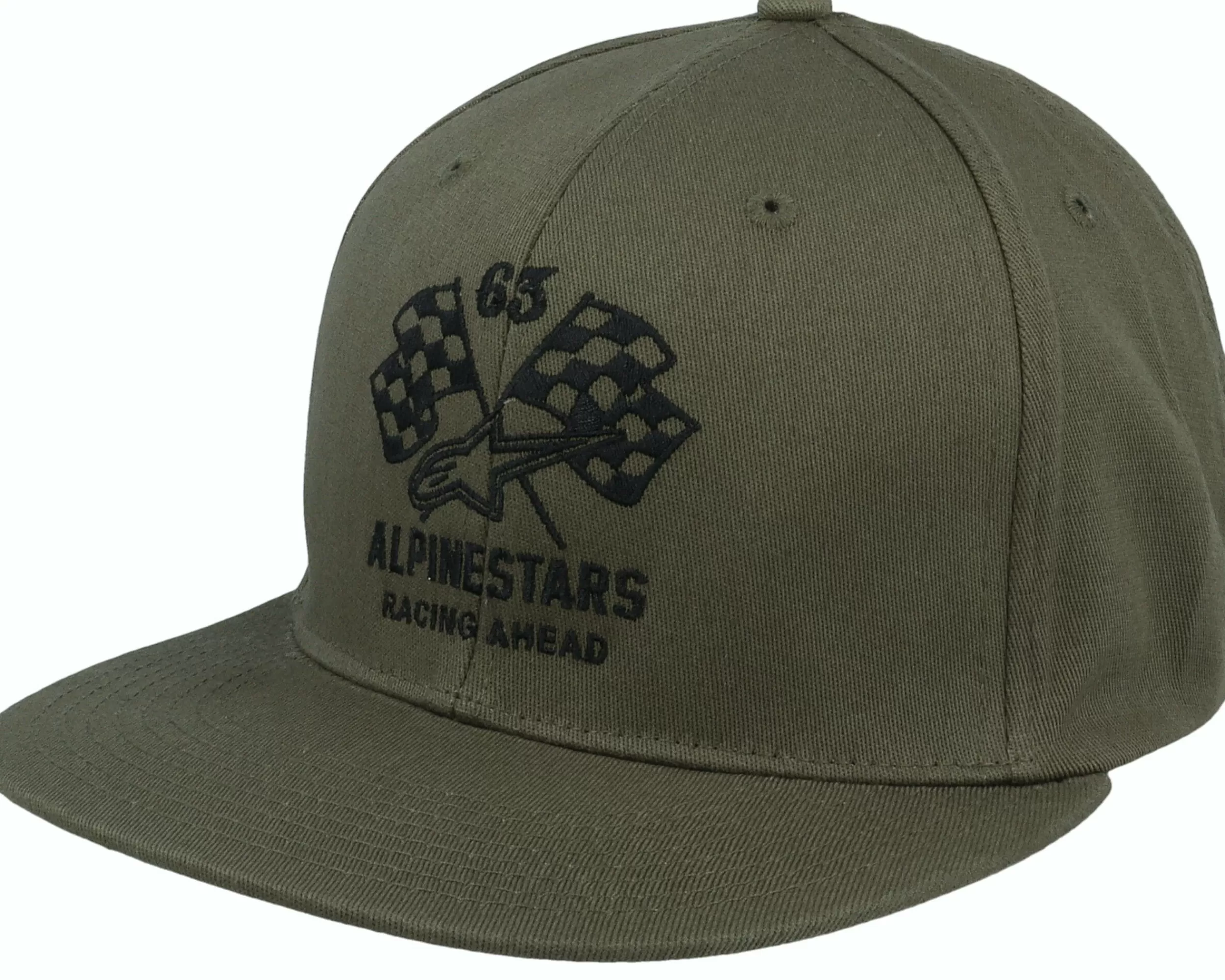 Alpinestars Double Check Flatbill Hat Military/Black Fitted - -Unisex Fitted