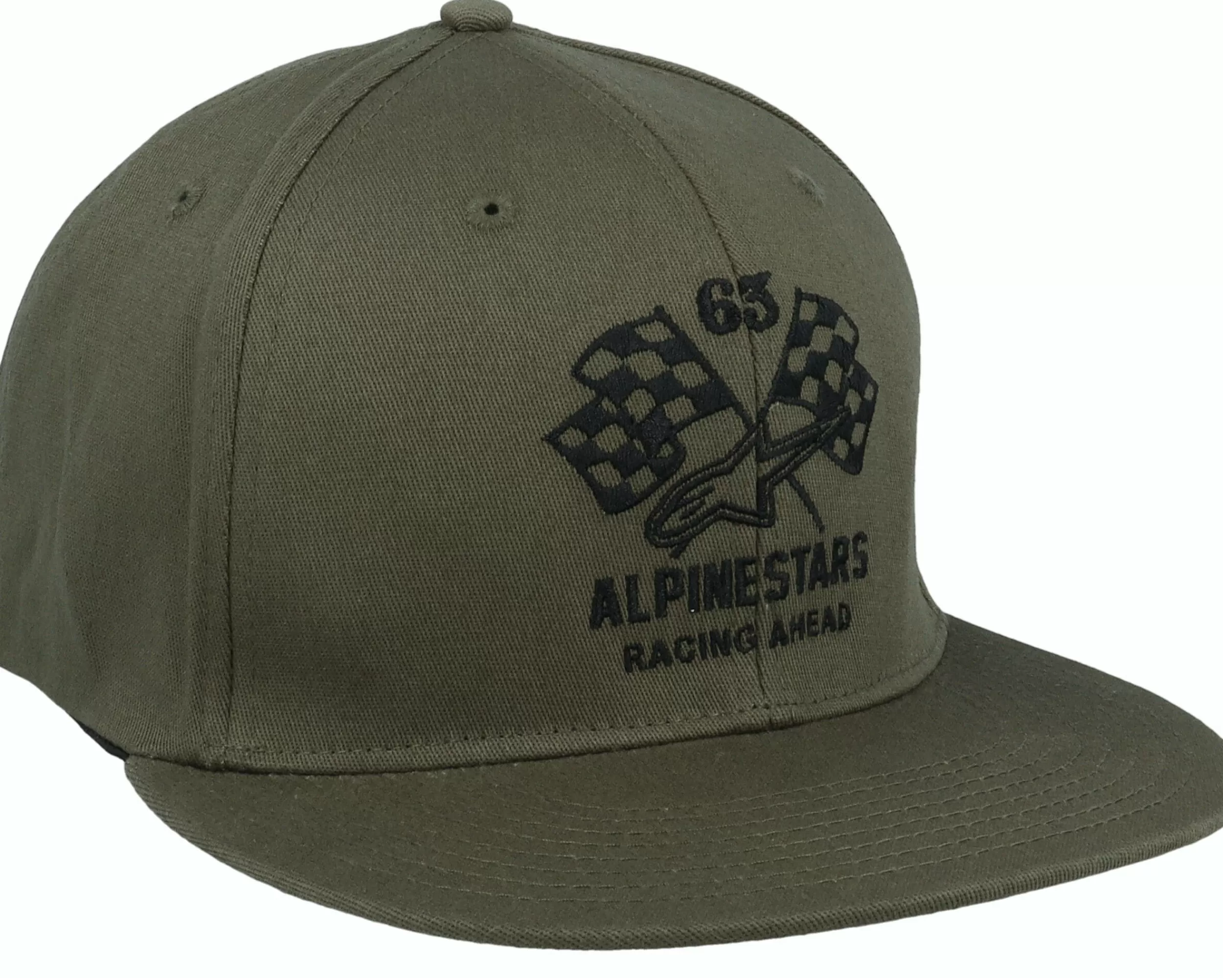 Alpinestars Double Check Flatbill Hat Military/Black Fitted - -Unisex Fitted