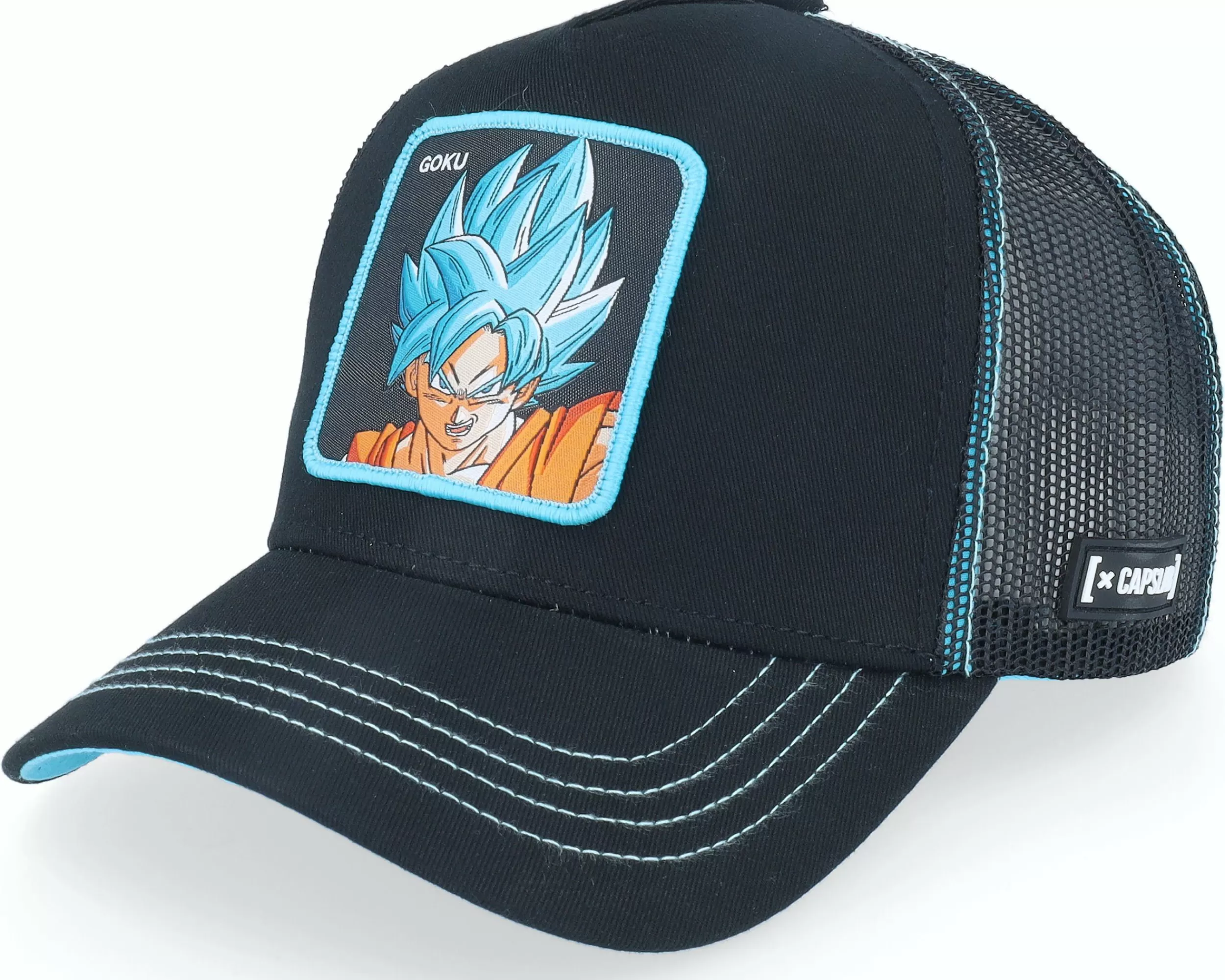 Capslab Dragon Ball Goku Black/Turqoise - -Unisex Trucker