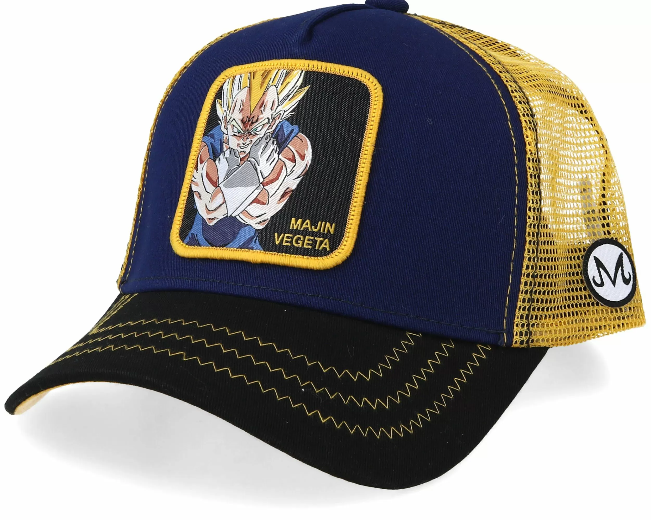 Capslab Dragon Ball Majin Vegeta Navy/Black/Yellow Trucker - -Unisex Trucker