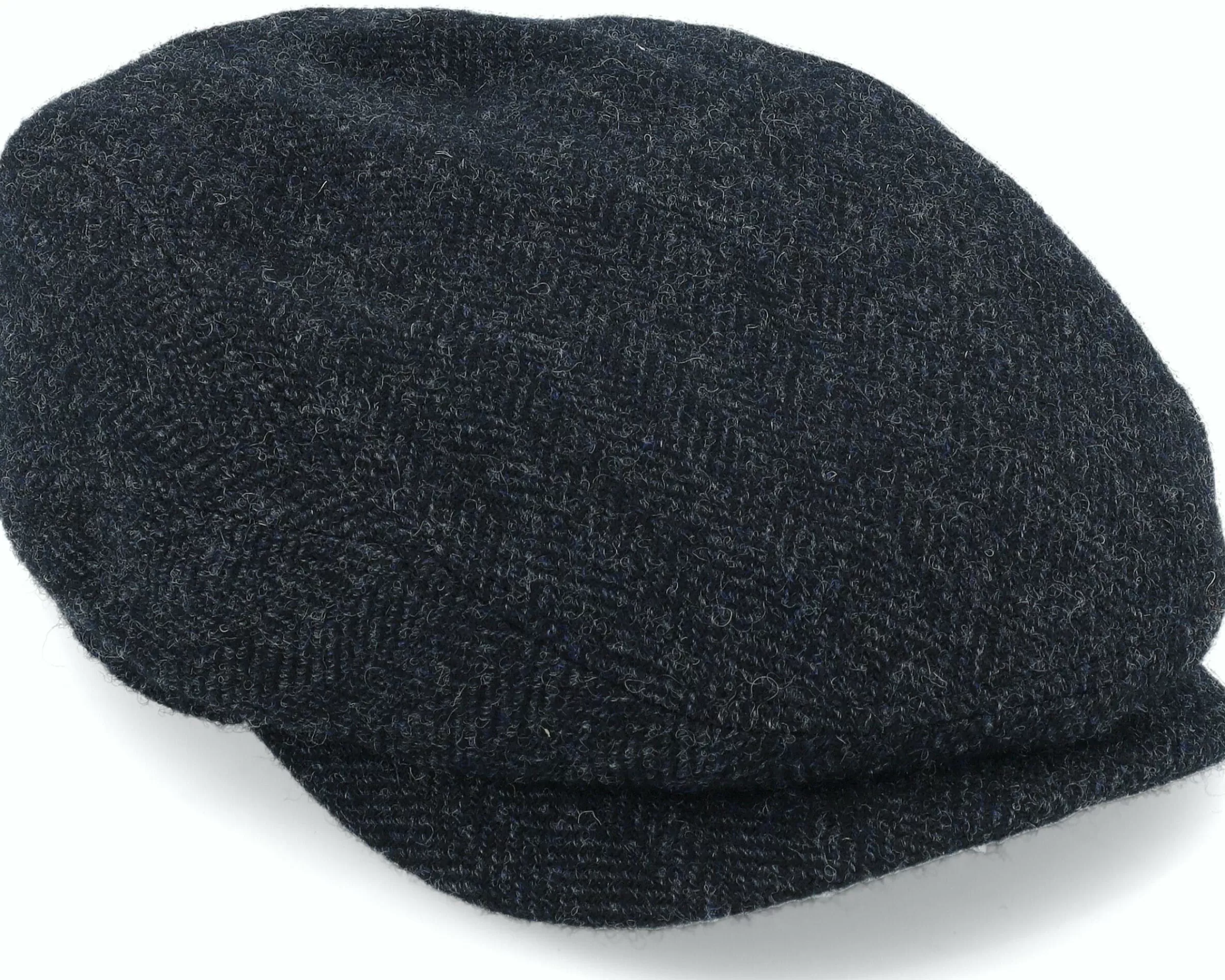 Stetson Driver Cap Wool Herringbone Black Flat Cap - -Unisex Flat Caps