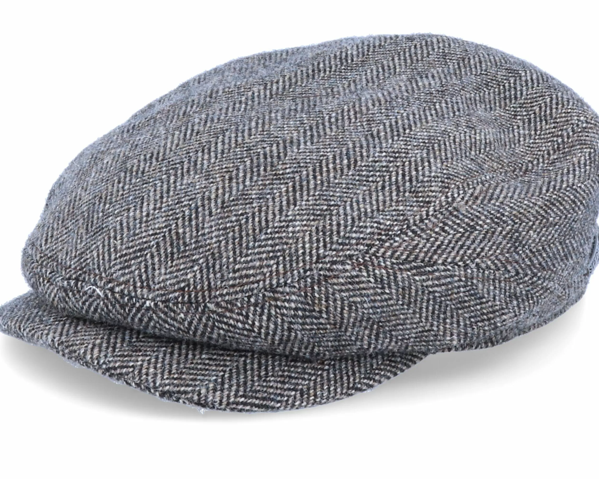 Stetson Driver Cap Wool Herringbone Fishgrat Brown Flat Cap - -Unisex Flat Caps