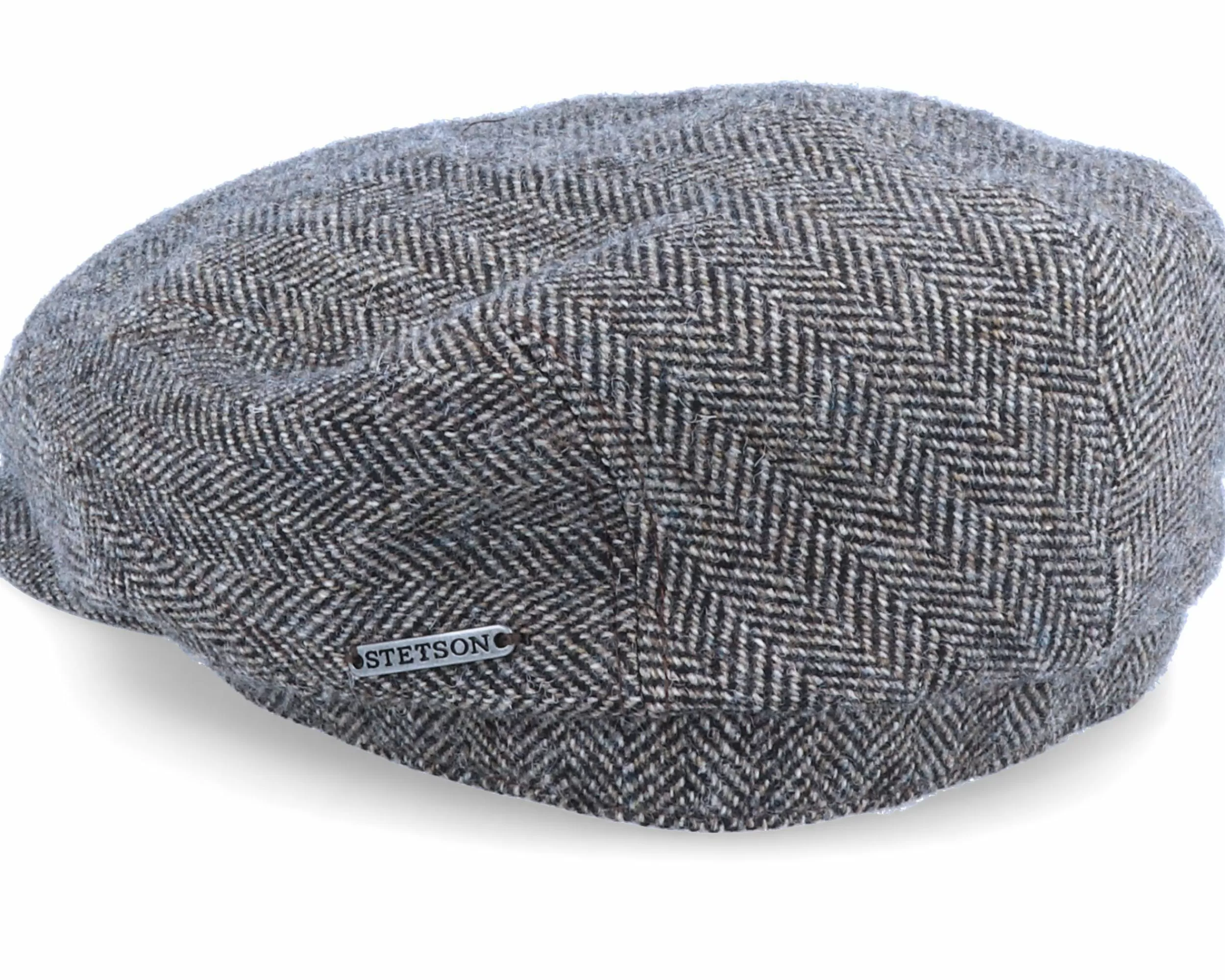 Stetson Driver Cap Wool Herringbone Fishgrat Brown Flat Cap - -Unisex Flat Caps