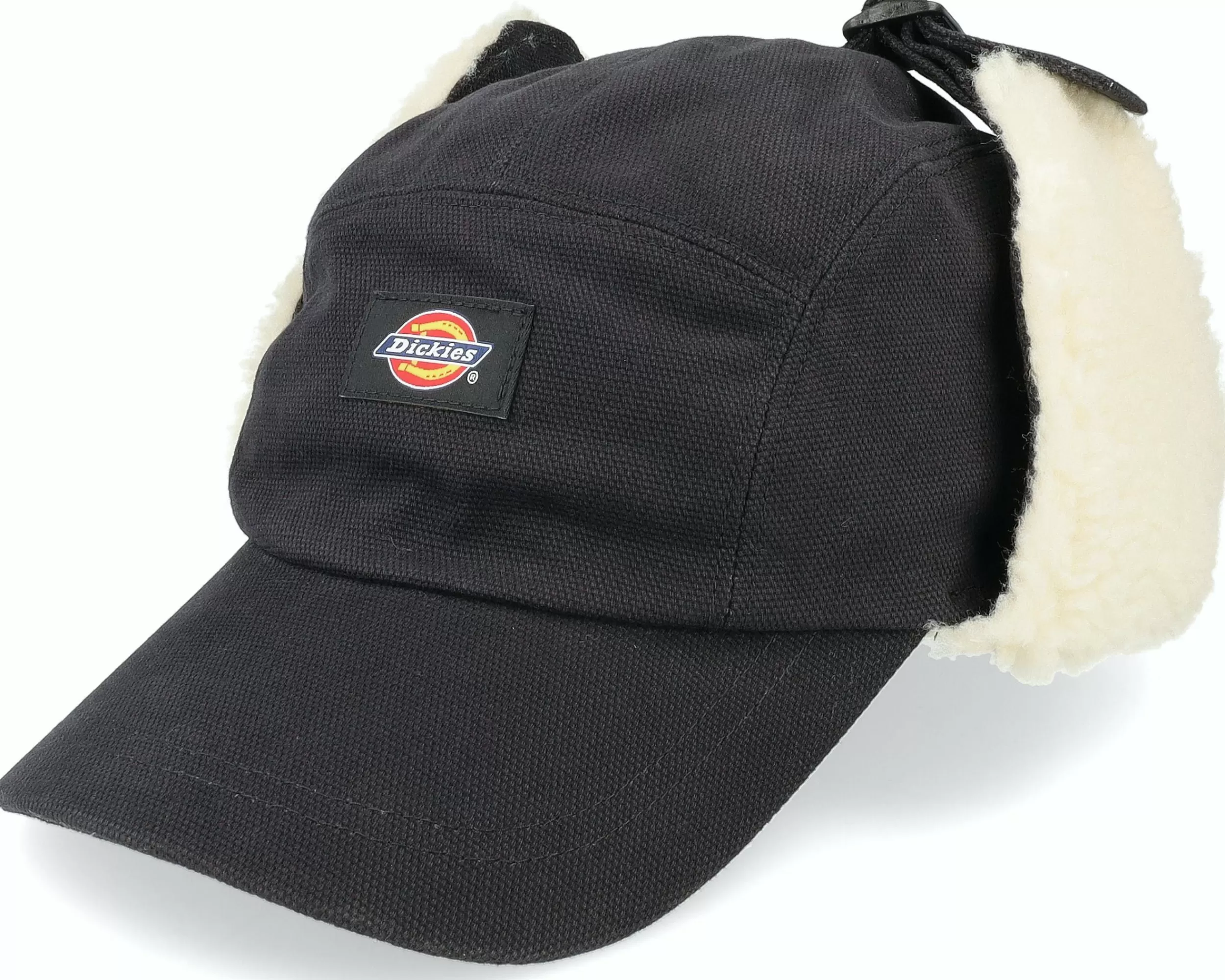 Dickies Duck Canvas King Cove Black 5-Panel Ear Flap - -Unisex 5-Panel