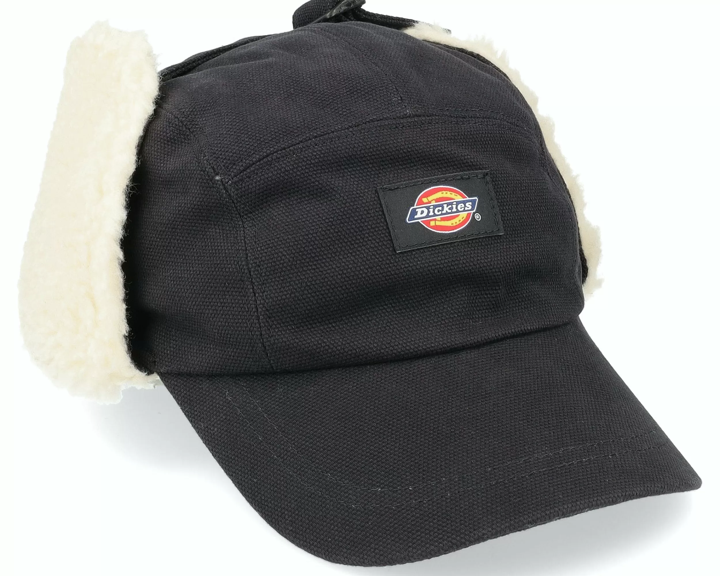 Dickies Duck Canvas King Cove Black 5-Panel Ear Flap - -Unisex 5-Panel