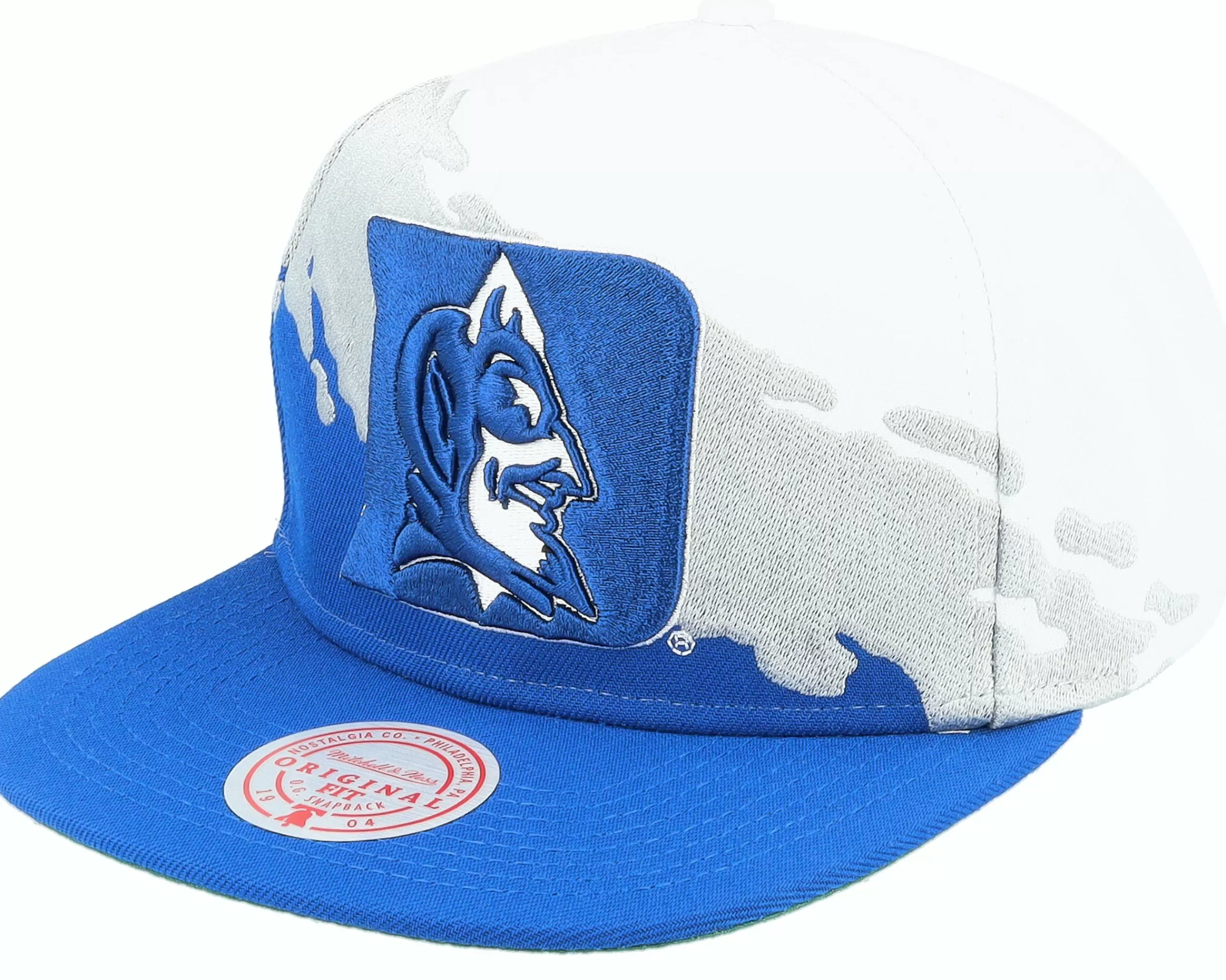 Mitchell & Ness Duke University Paintbrush White/Blue Snapback - -Unisex Snapback