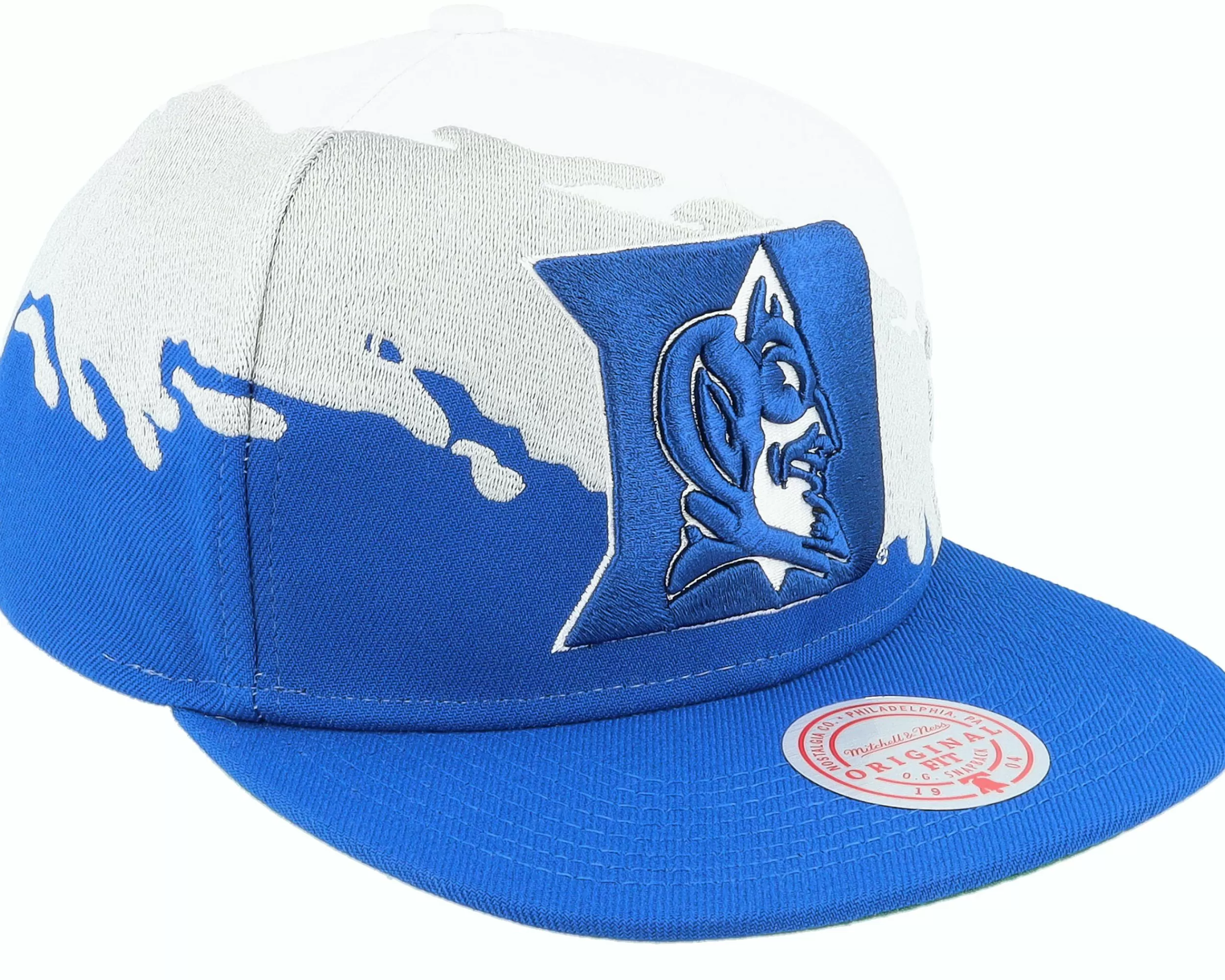 Mitchell & Ness Duke University Paintbrush White/Blue Snapback - -Unisex Snapback