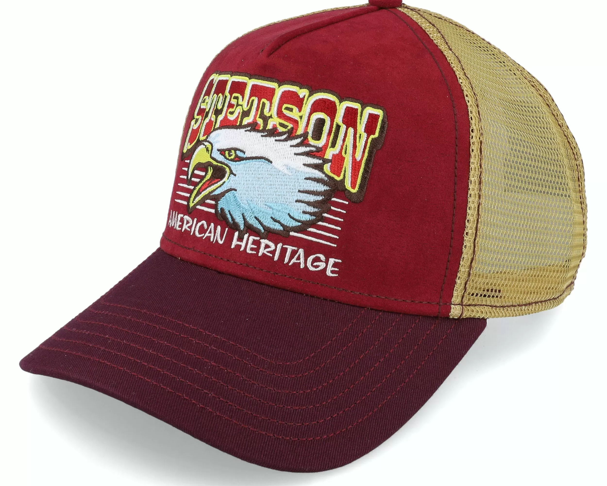 Stetson Eagle Head Red/Maroon Trucker - -Unisex Trucker