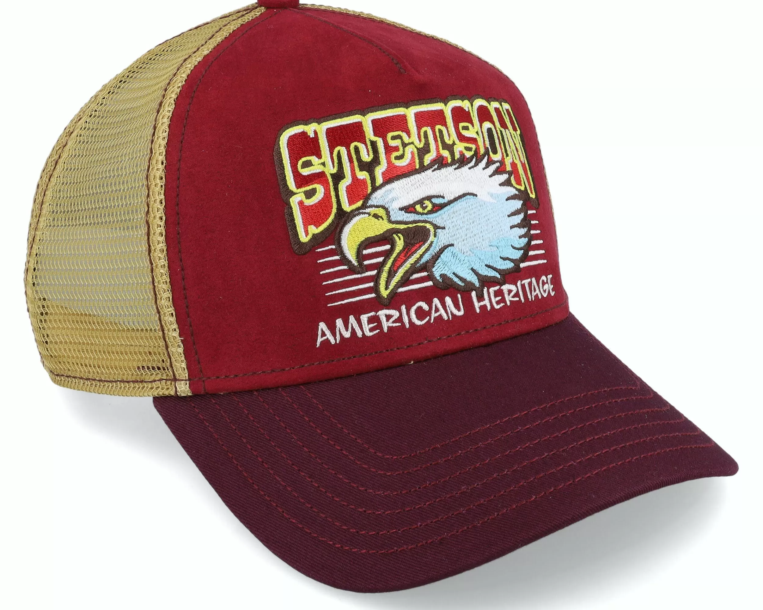 Stetson Eagle Head Red/Maroon Trucker - -Unisex Trucker