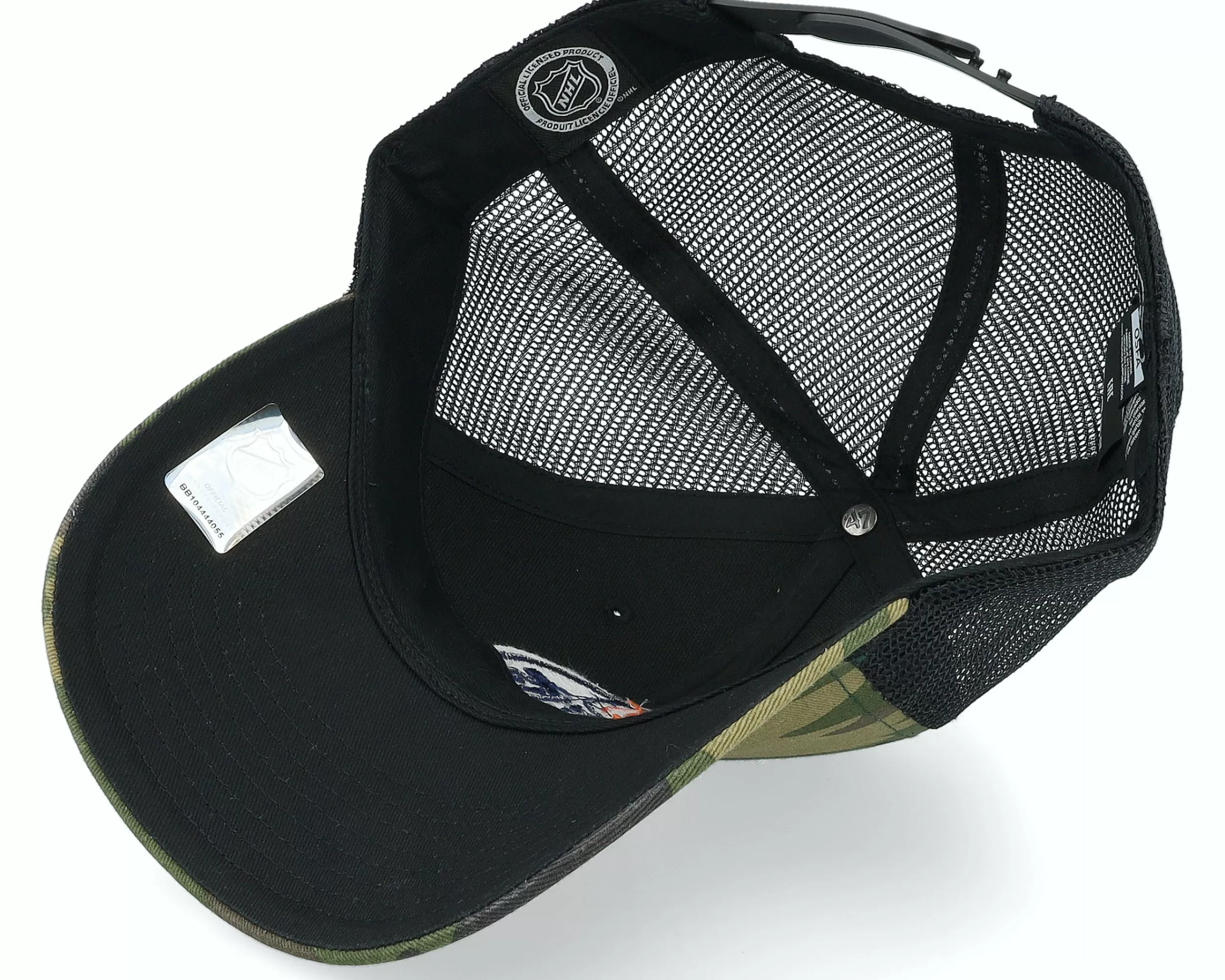 47 Brand Edmonton Oilers Branson Mvp Camo/Black Trucker - -Unisex Trucker