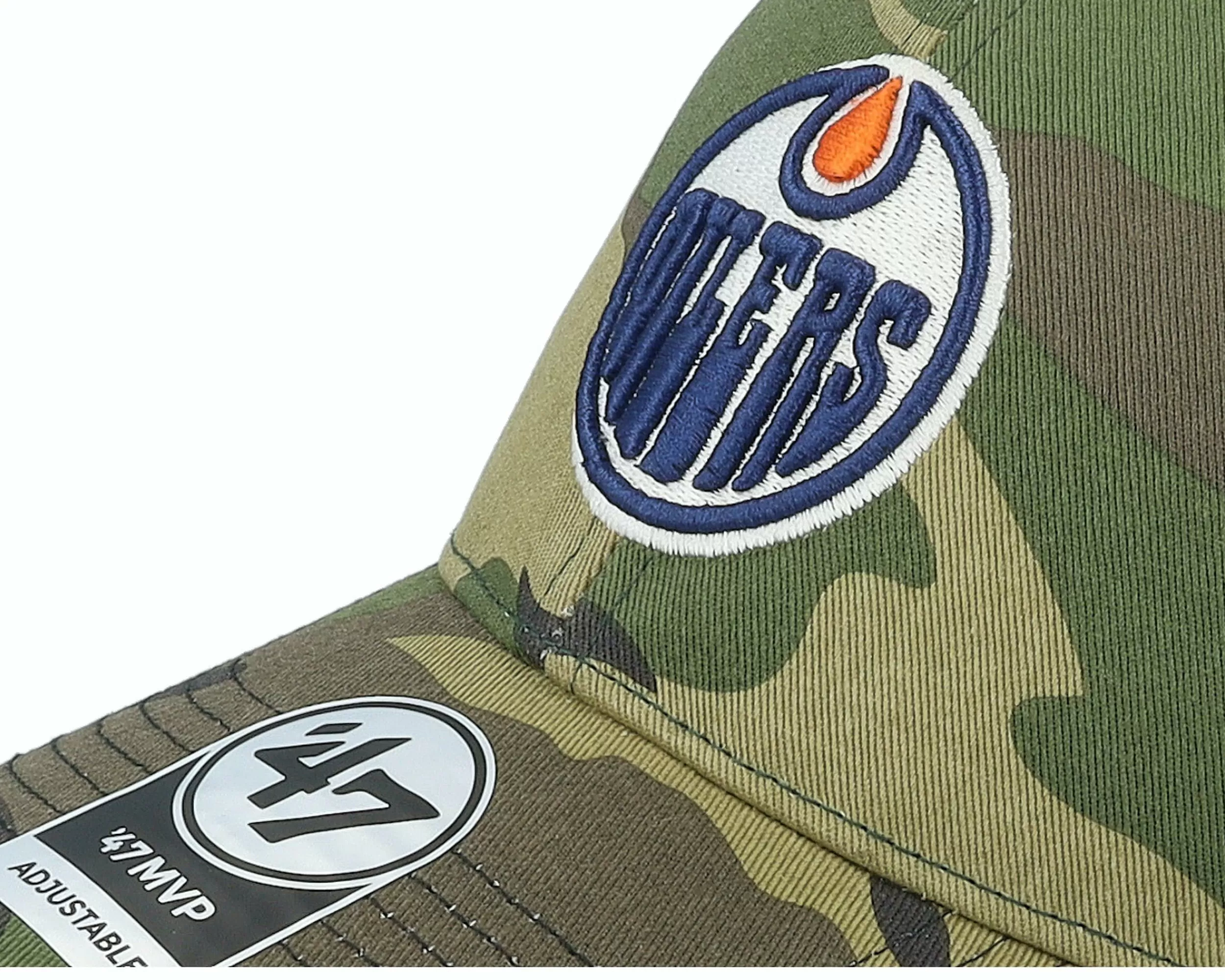 47 Brand Edmonton Oilers Branson Mvp Camo/Black Trucker - -Unisex Trucker