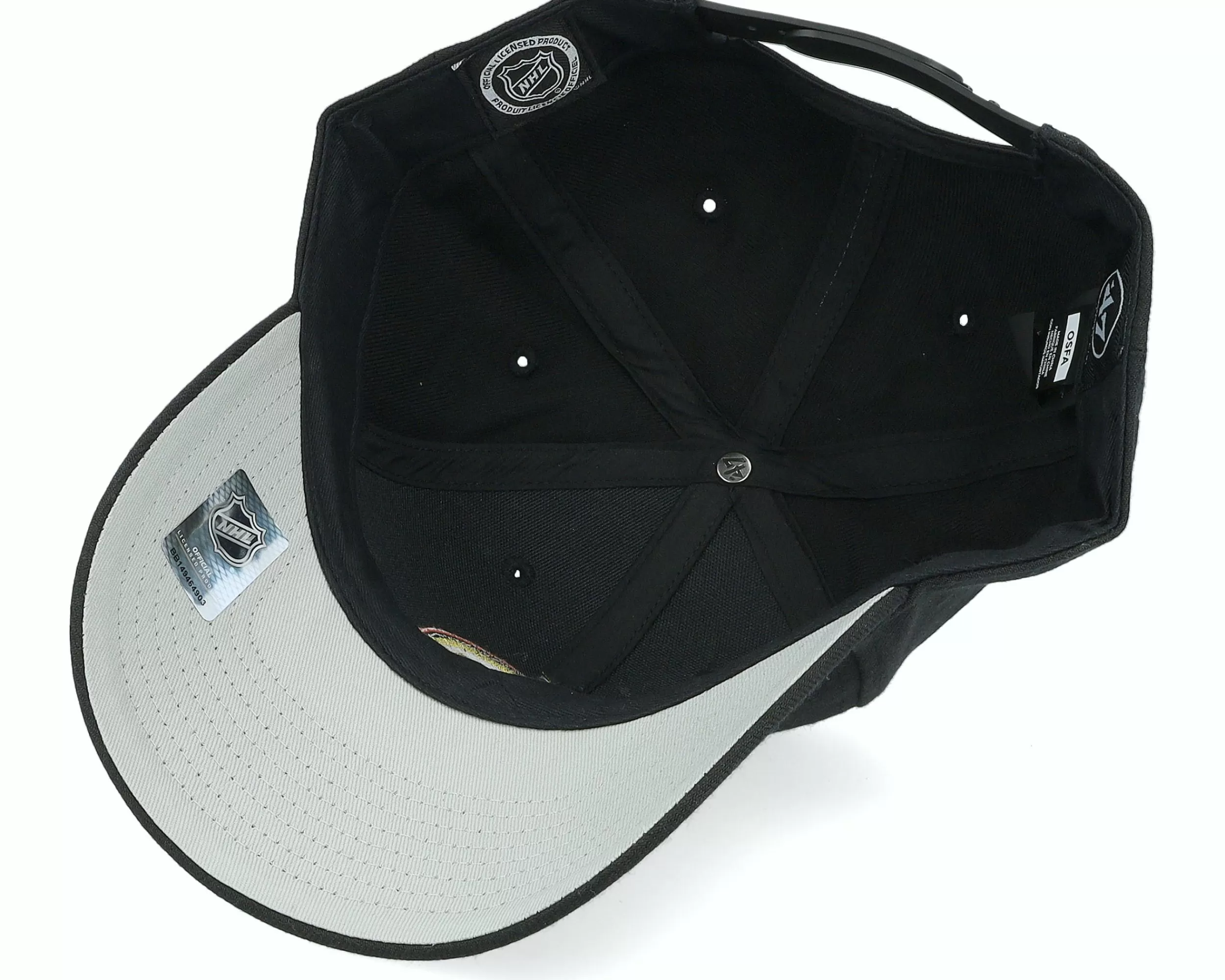 47 Brand Edmonton Oilers Color Pop Metallic Mvp Black Adjustable - -Unisex Adjustable