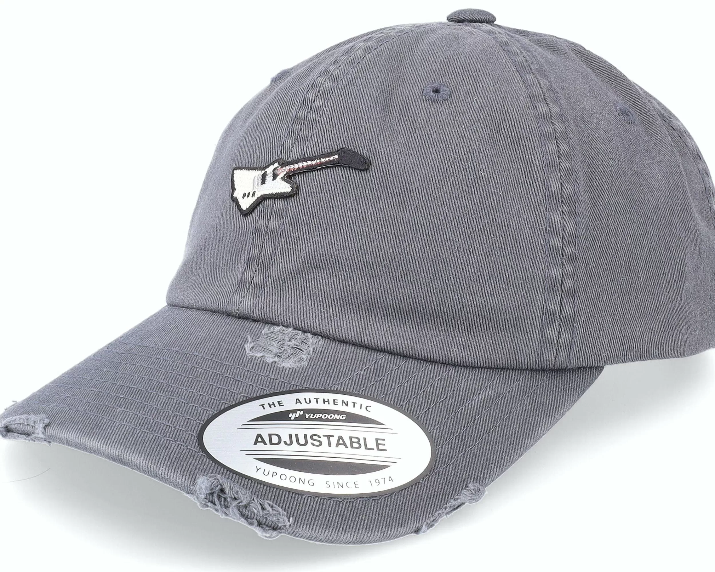 Abducted Explorer Guitar Patch Grey Destroyed Dad Cap-Unisex Dad Cap