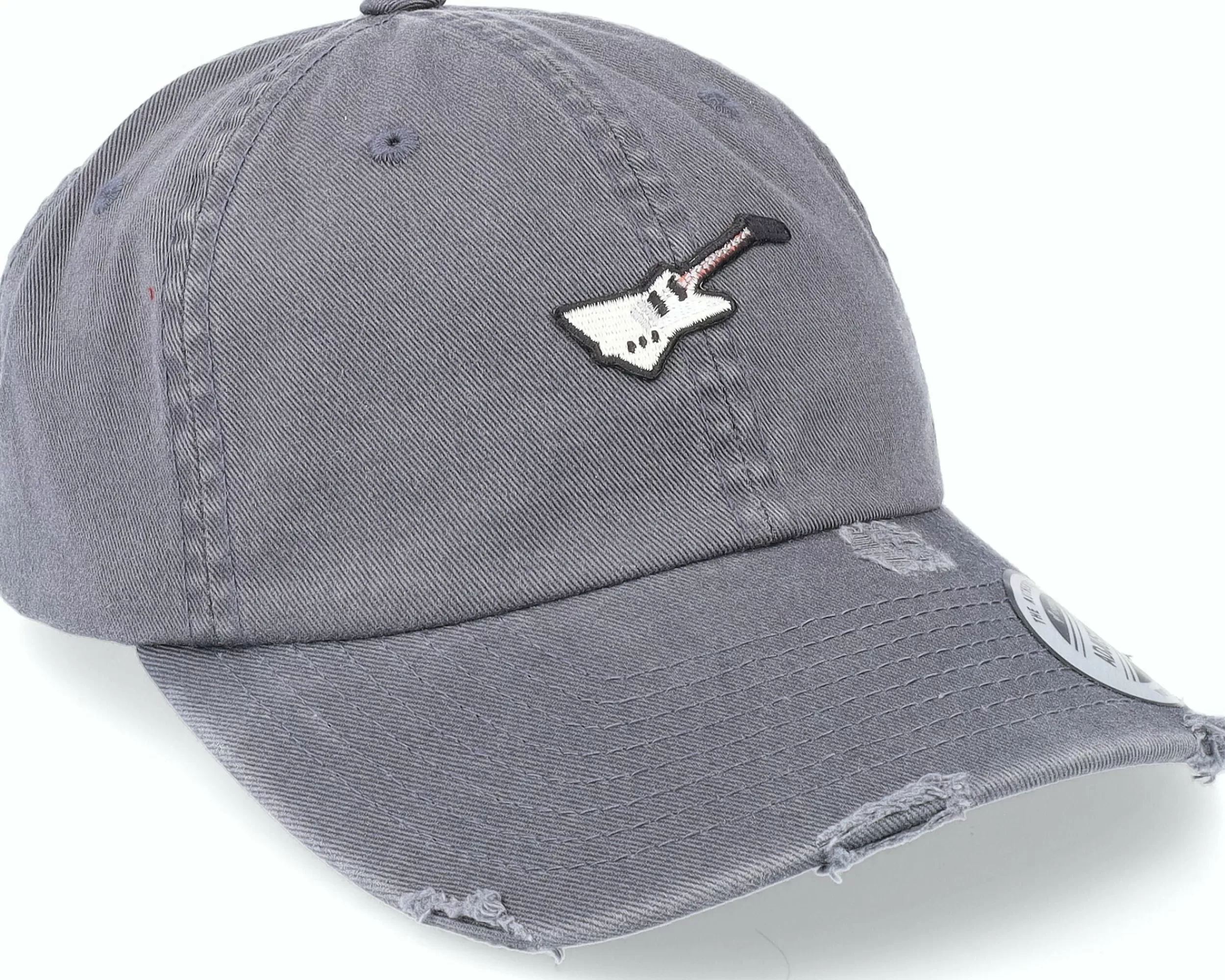 Abducted Explorer Guitar Patch Grey Destroyed Dad Cap-Unisex Dad Cap