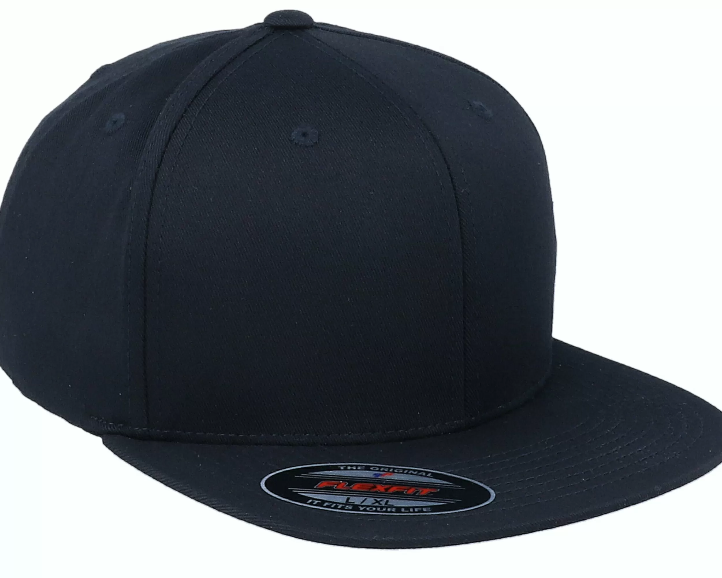 Fair White Logo Flat Brim Black Fitted - -Unisex Fitted