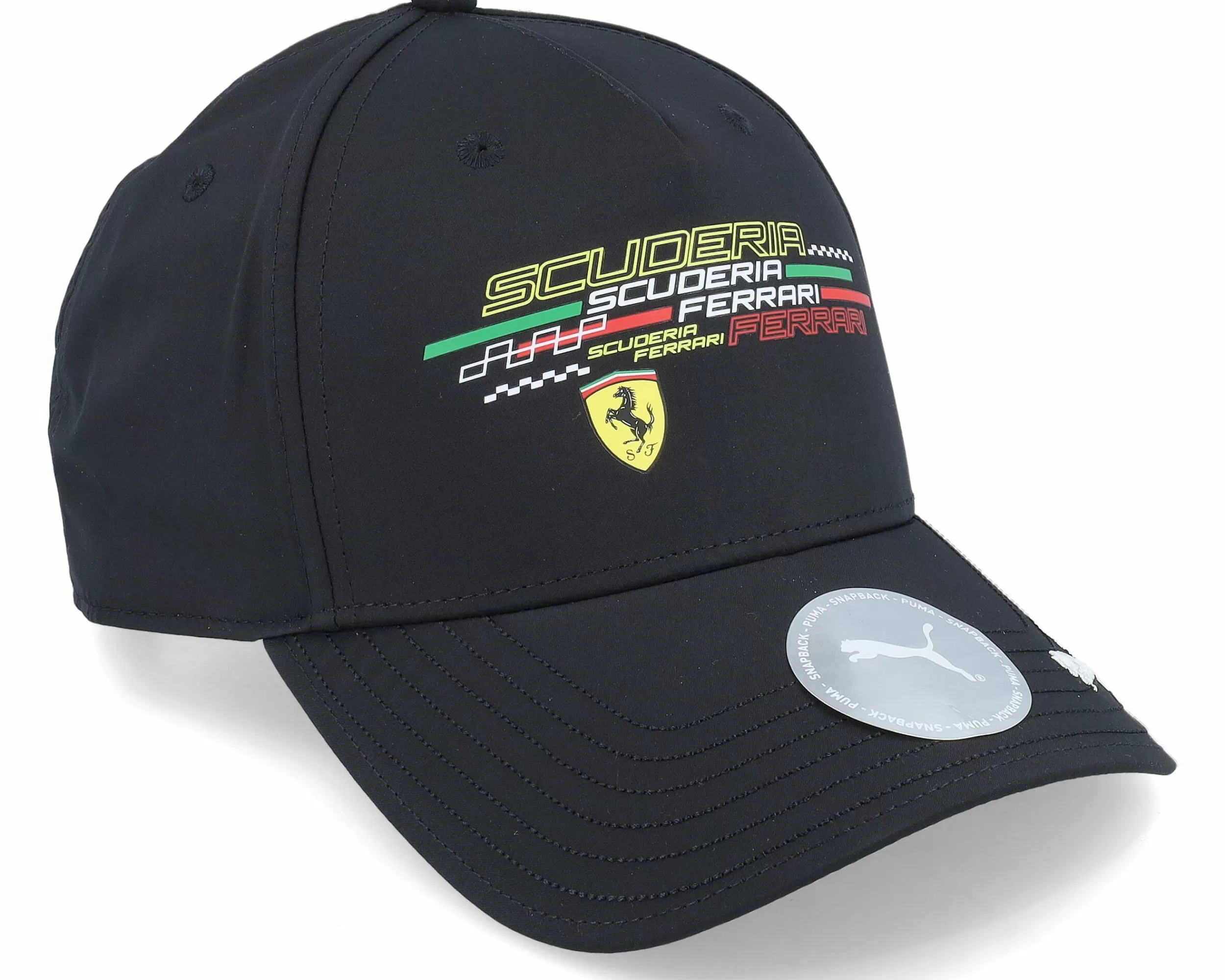 Formula One Ferrari Puma Scuderia Logo Black Adjustable - -Unisex Adjustable