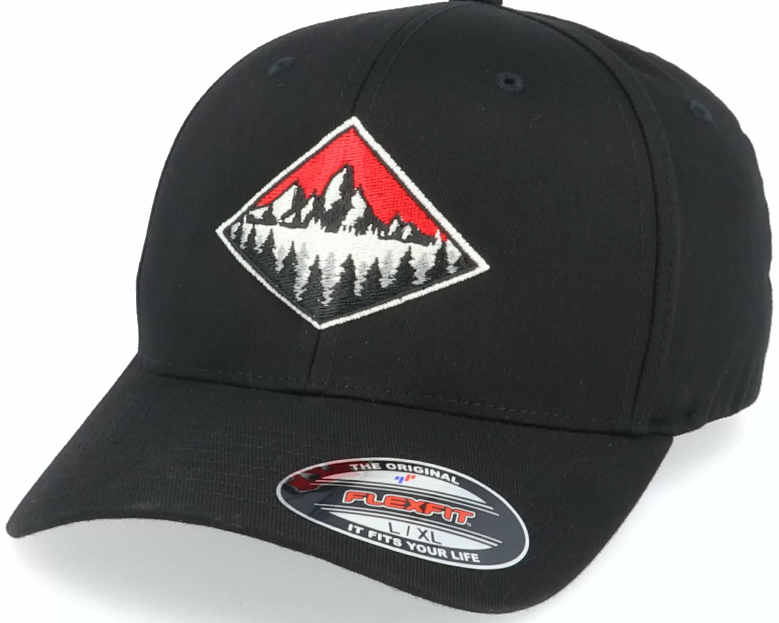 Wild Spirit Fir Mountain Emblem Black Flexfit - -Unisex Flexfit