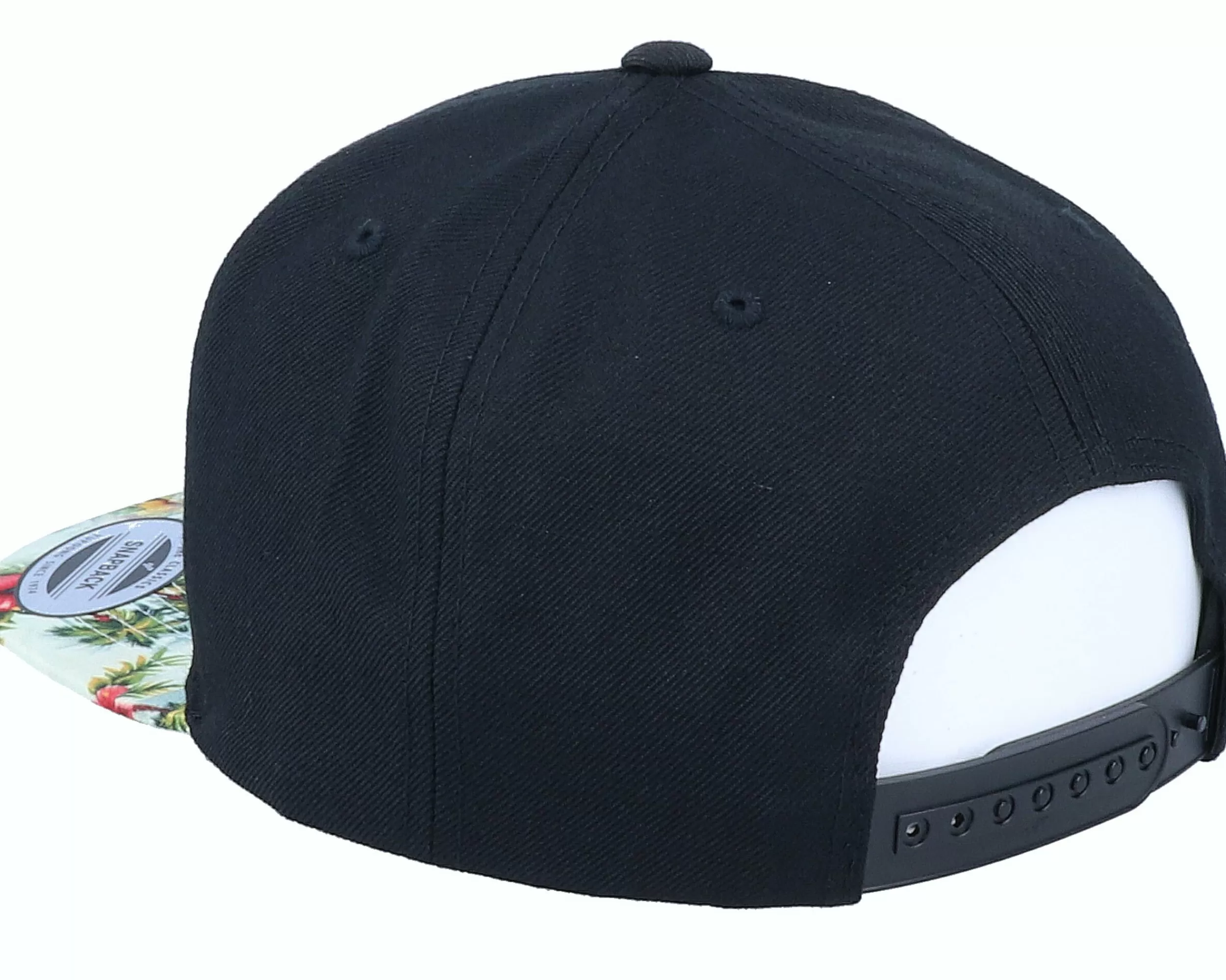 Iconic Flamingo Silhouette Black/Floral Mint Snapback - -Unisex Snapback