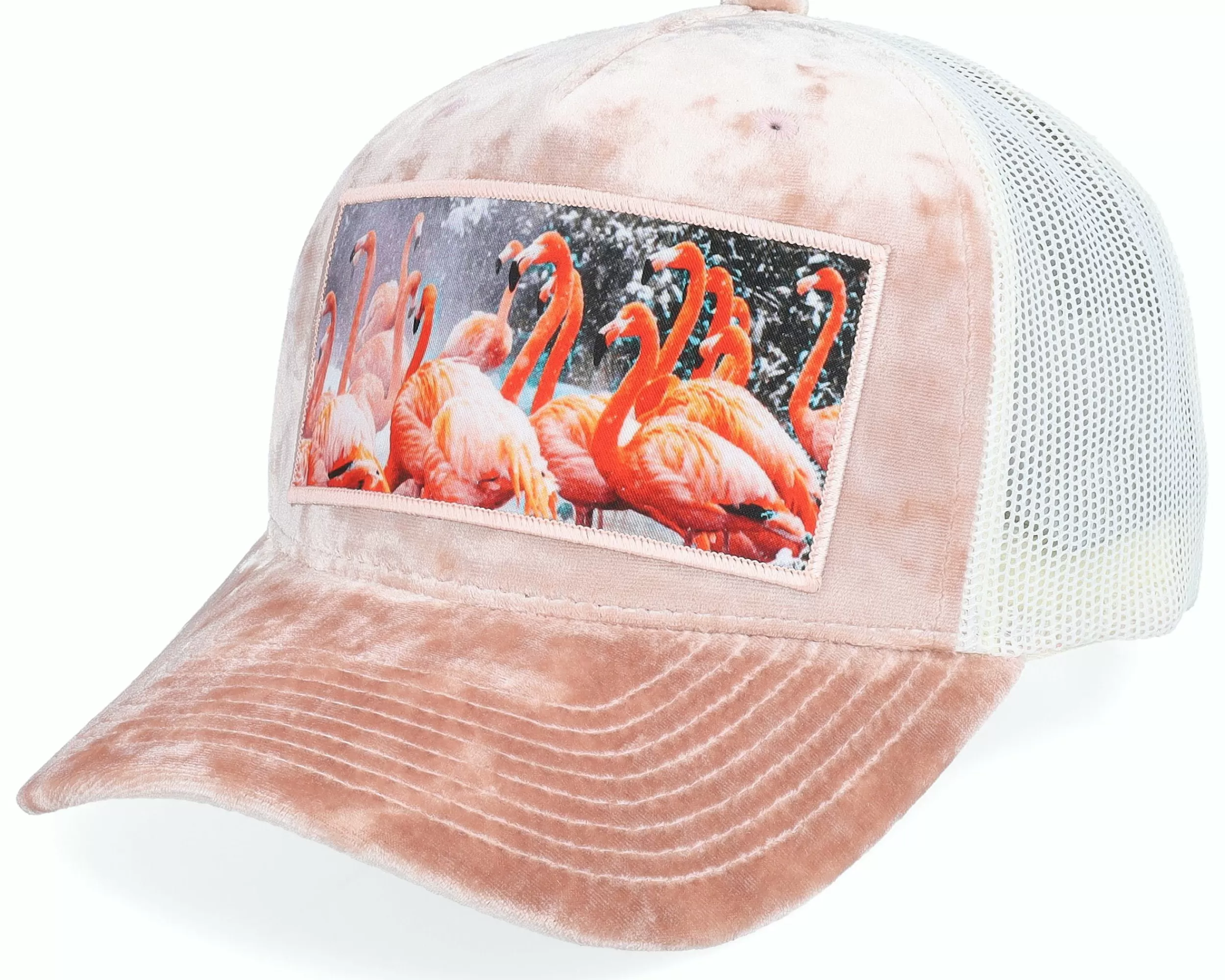 Calza Pennello Flamingo Velvet Peach/Ivory A-Frame Trucker - -Unisex Trucker