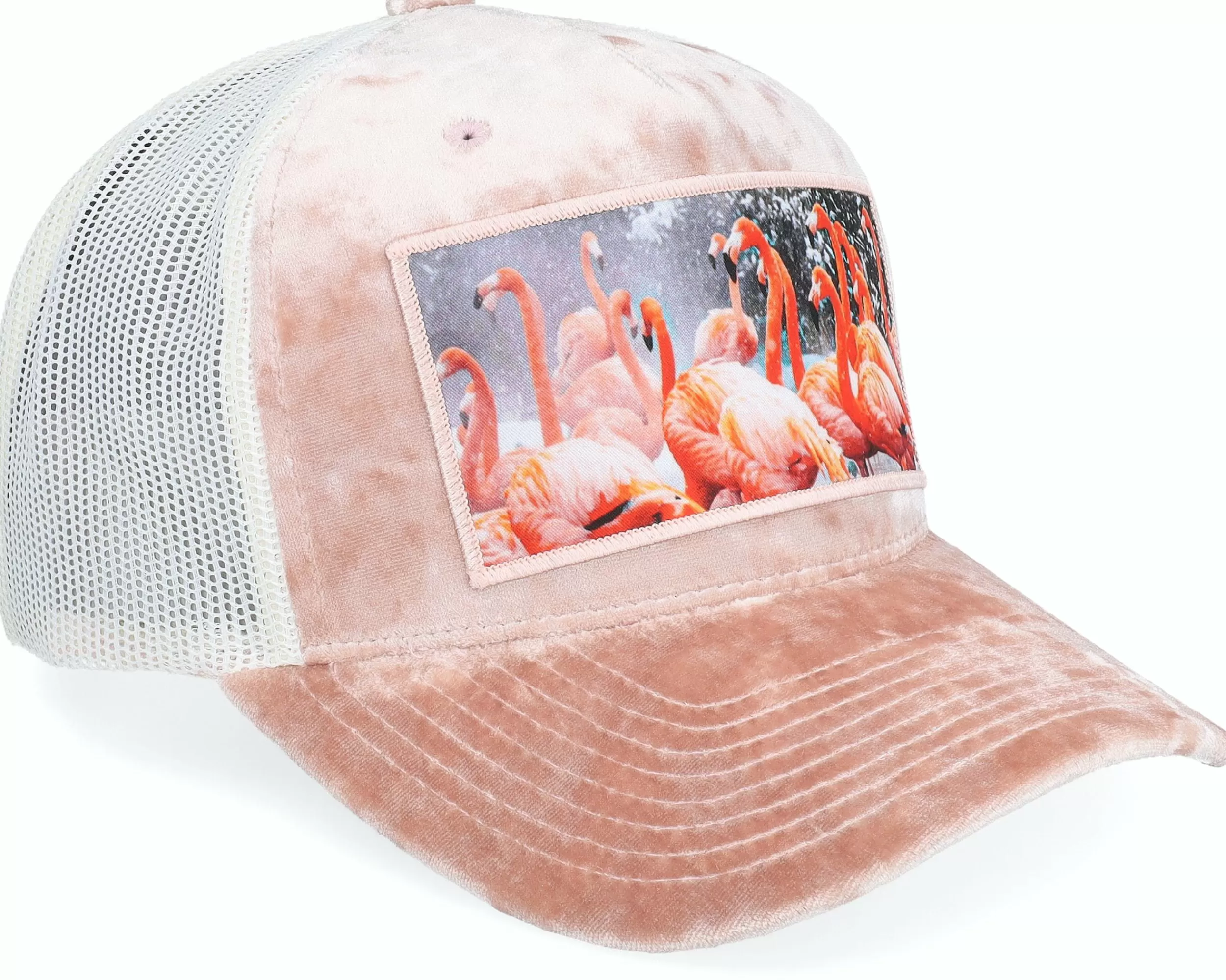 Calza Pennello Flamingo Velvet Peach/Ivory A-Frame Trucker - -Unisex Trucker